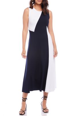 Women's Sleeveless Color Block Dress