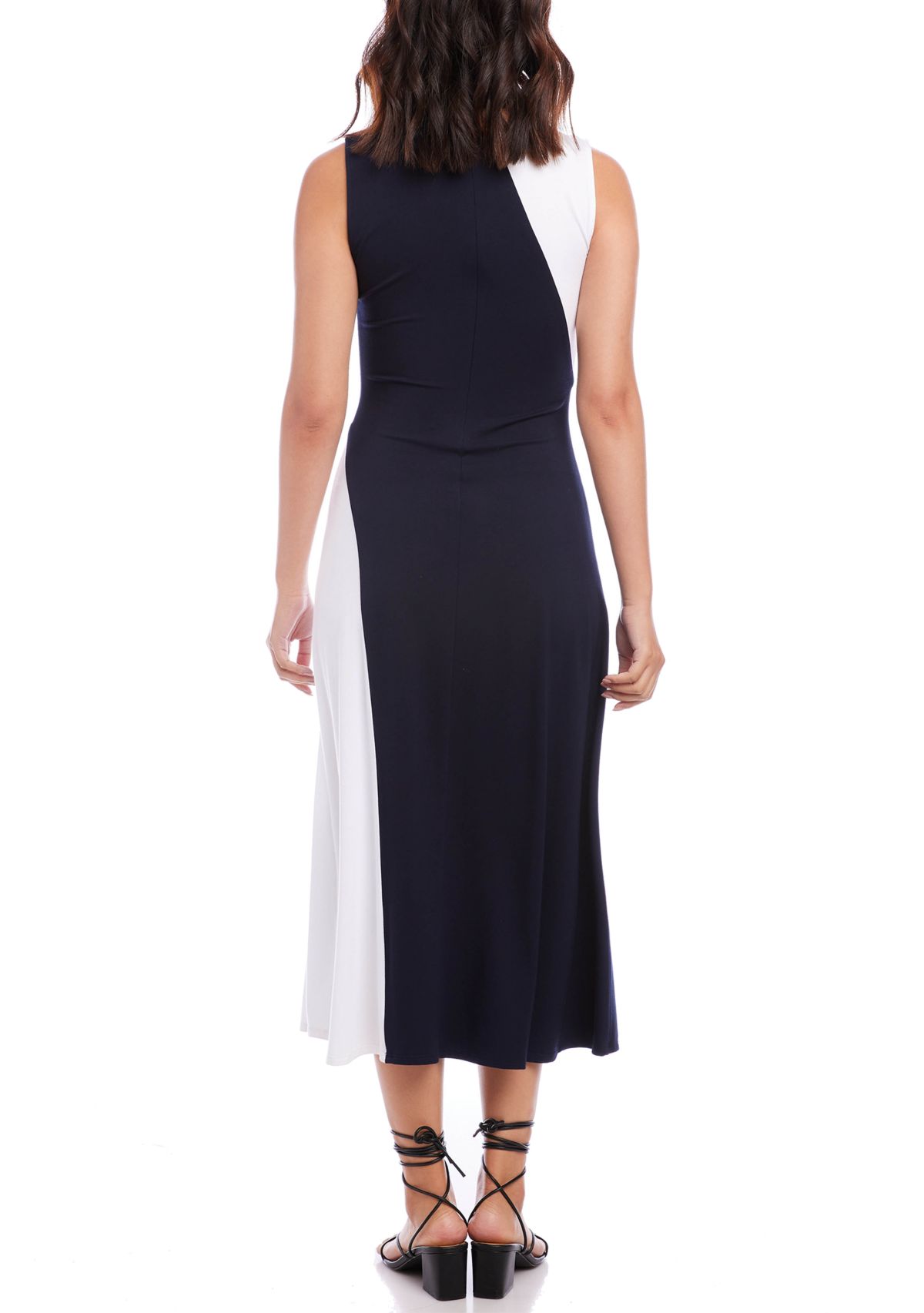 Womens Sleeveless Color Block Dress