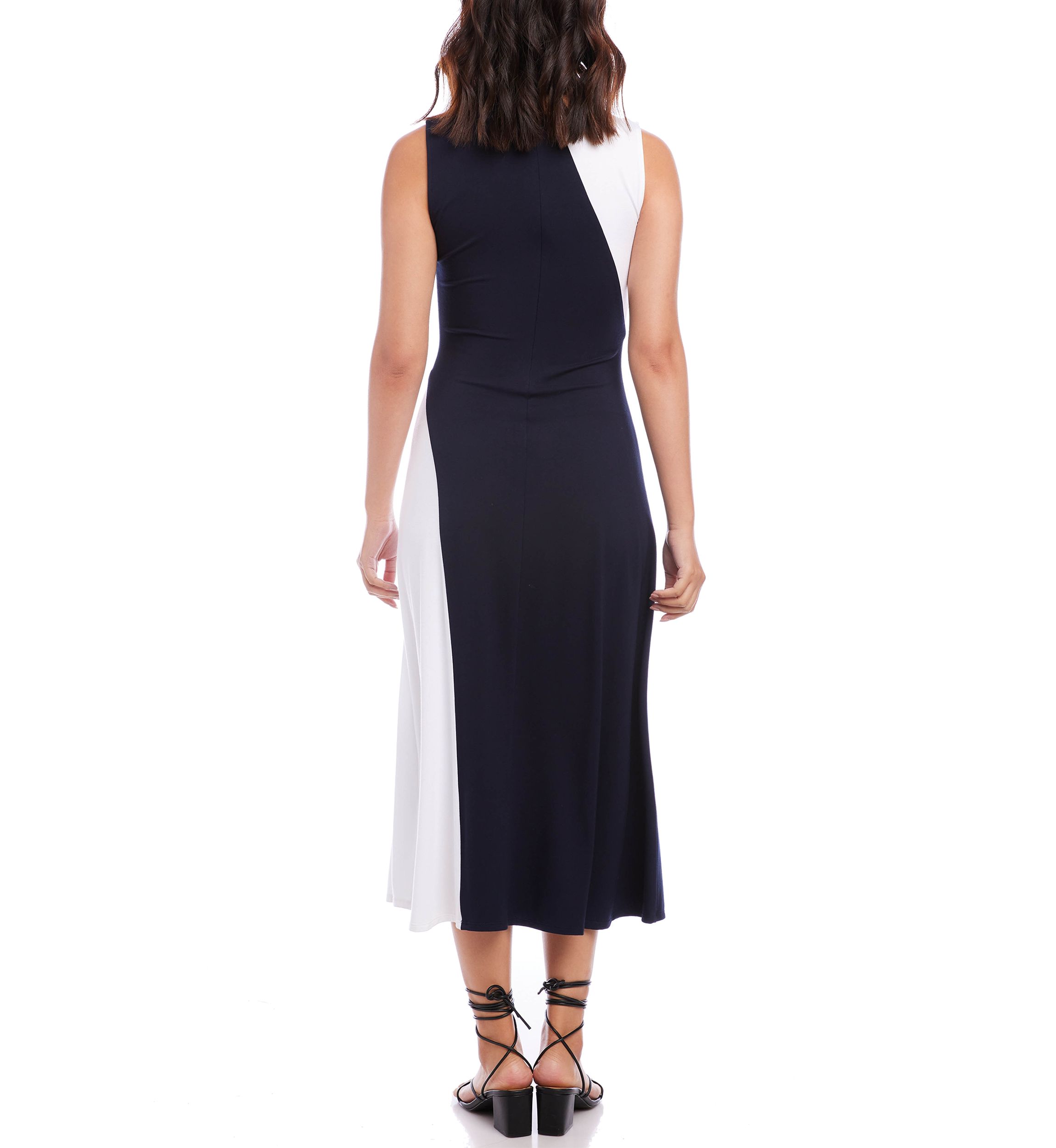Womens Sleeveless Color Block Dress