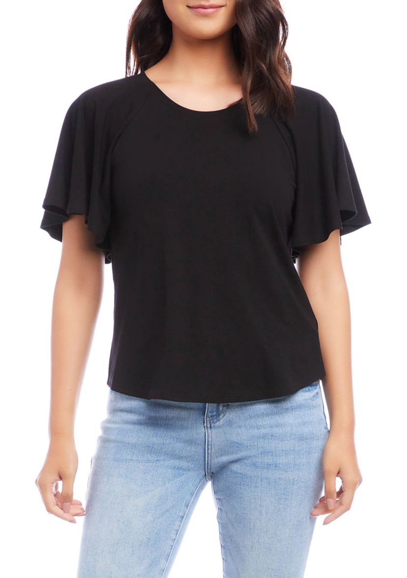 Womens Ruffle Sleeve Top