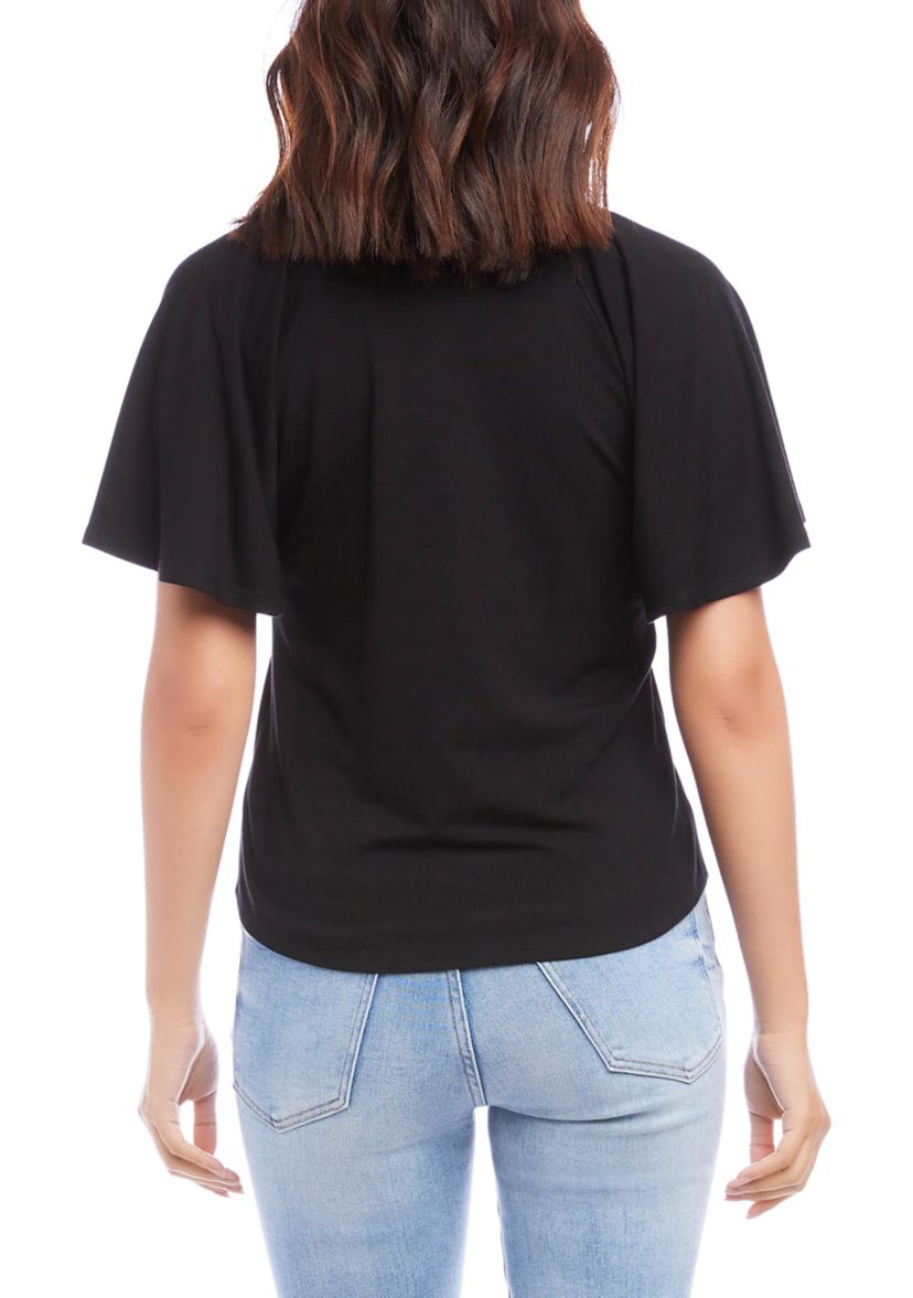 Womens Ruffle Sleeve Top