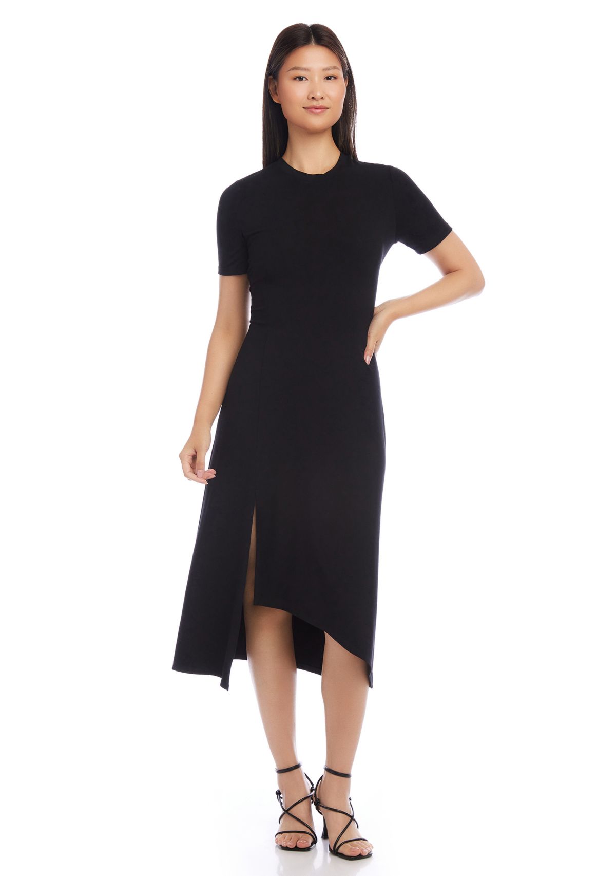 Womens Asymmetric Front Slit Dress