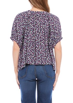 Women's Short Sleeve Peasant Top