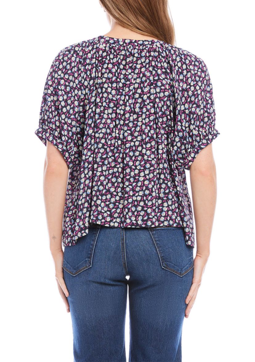 Womens Short Sleeve Peasant Top