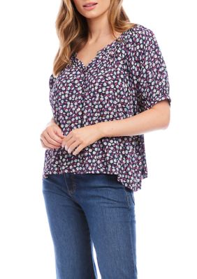 Women's Short Sleeve Peasant Top