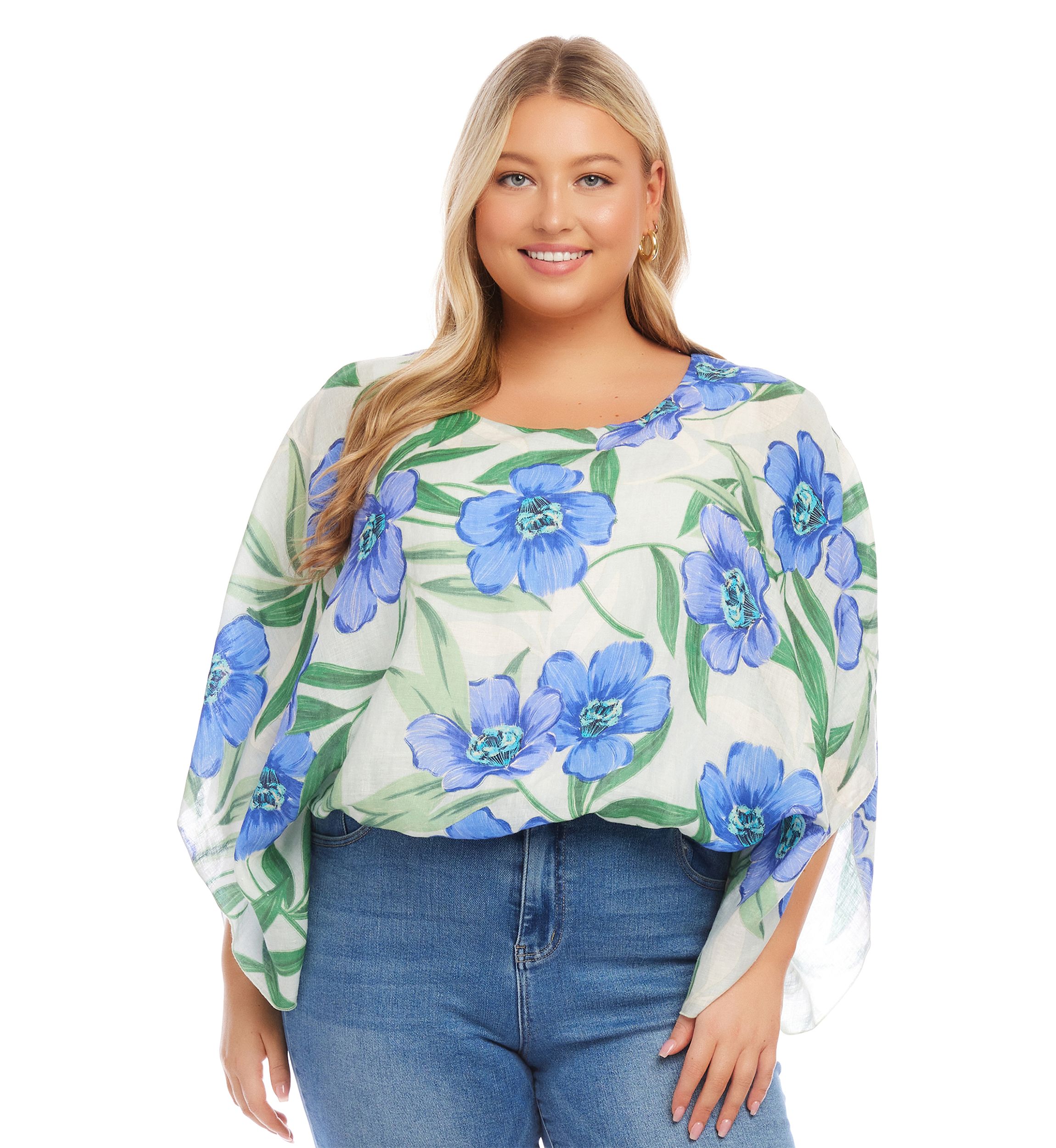 Plus Size Blouson Scarf Top