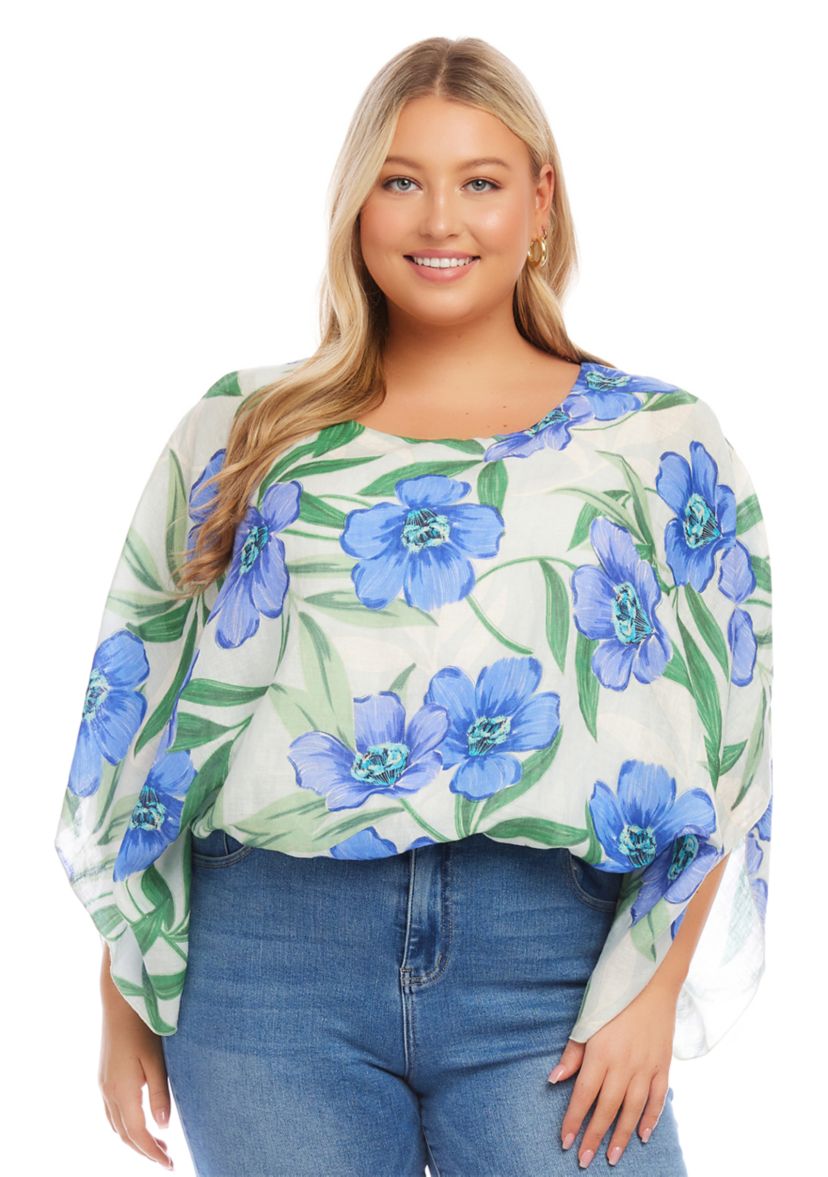 Plus Size Blouson Scarf Top