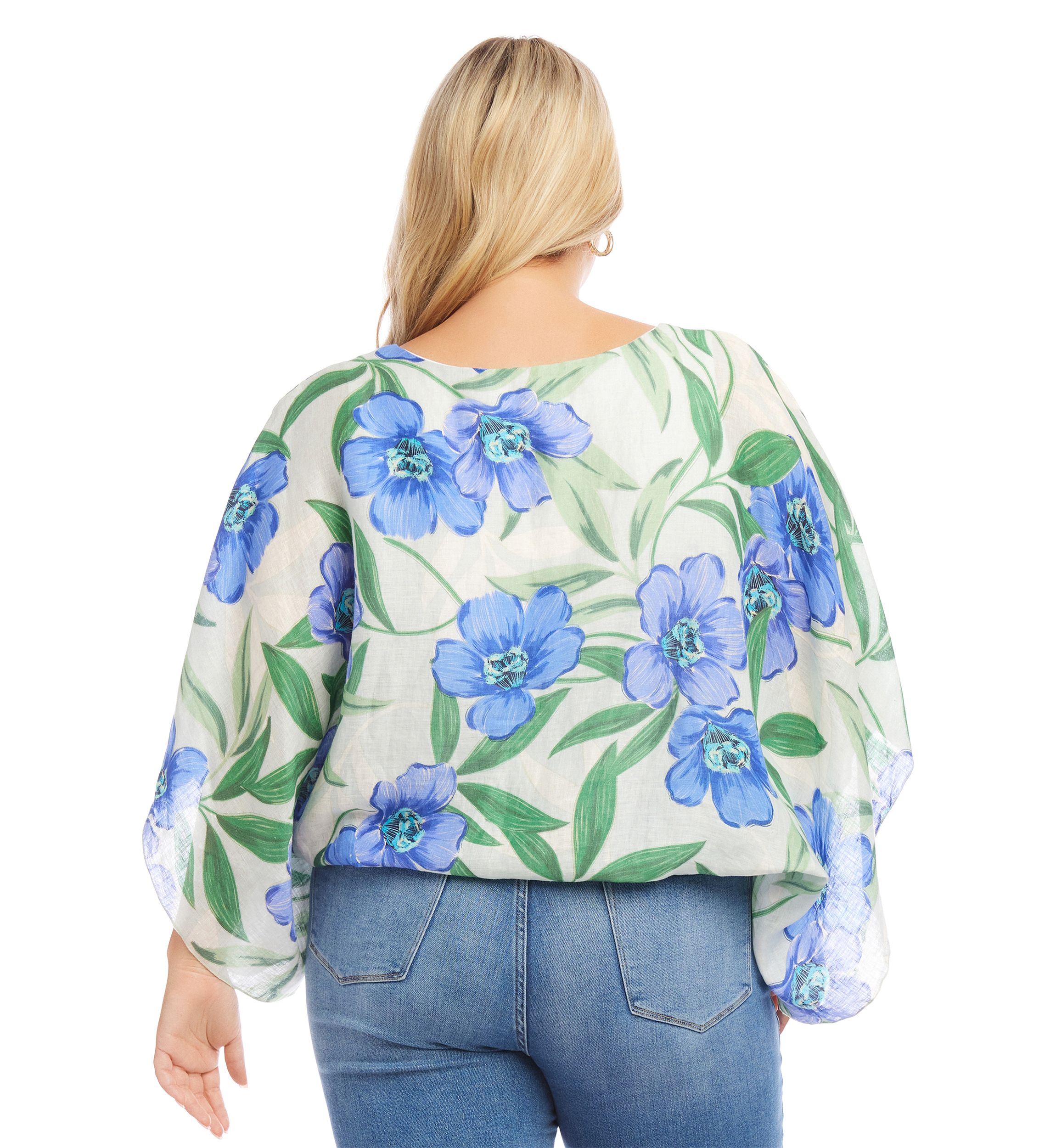 Plus Size Blouson Scarf Top