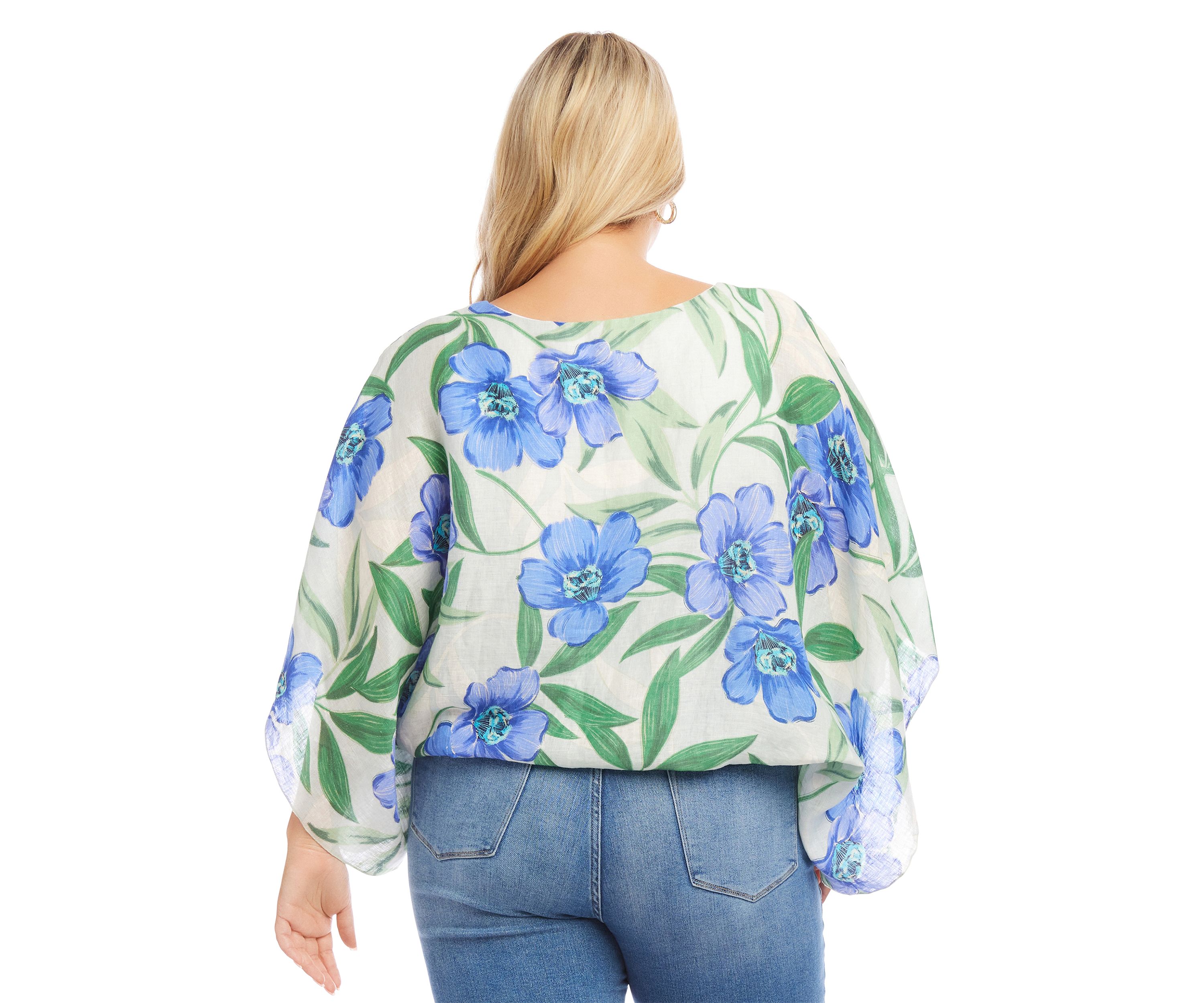 Plus Size Blouson Scarf Top