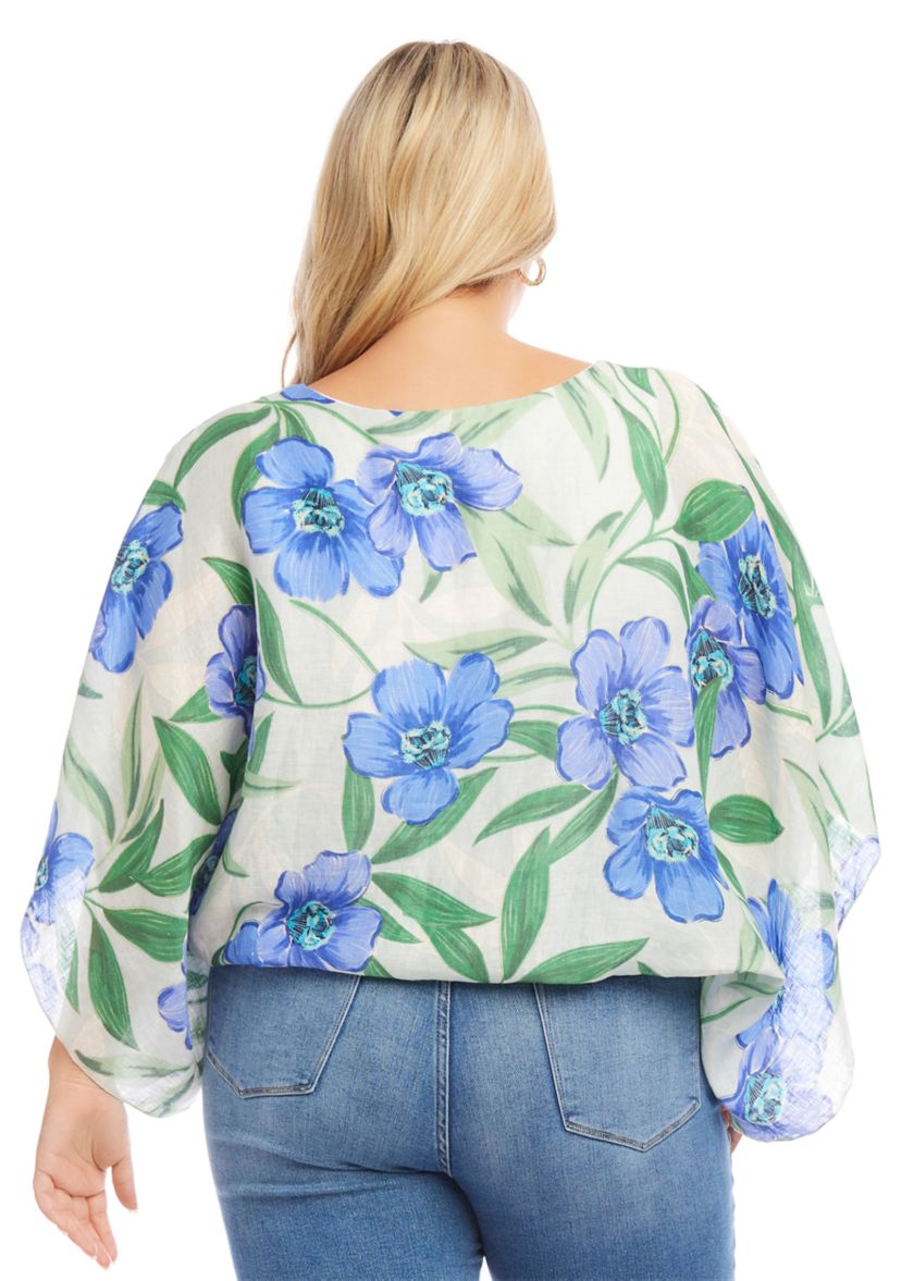 Plus Size Blouson Scarf Top