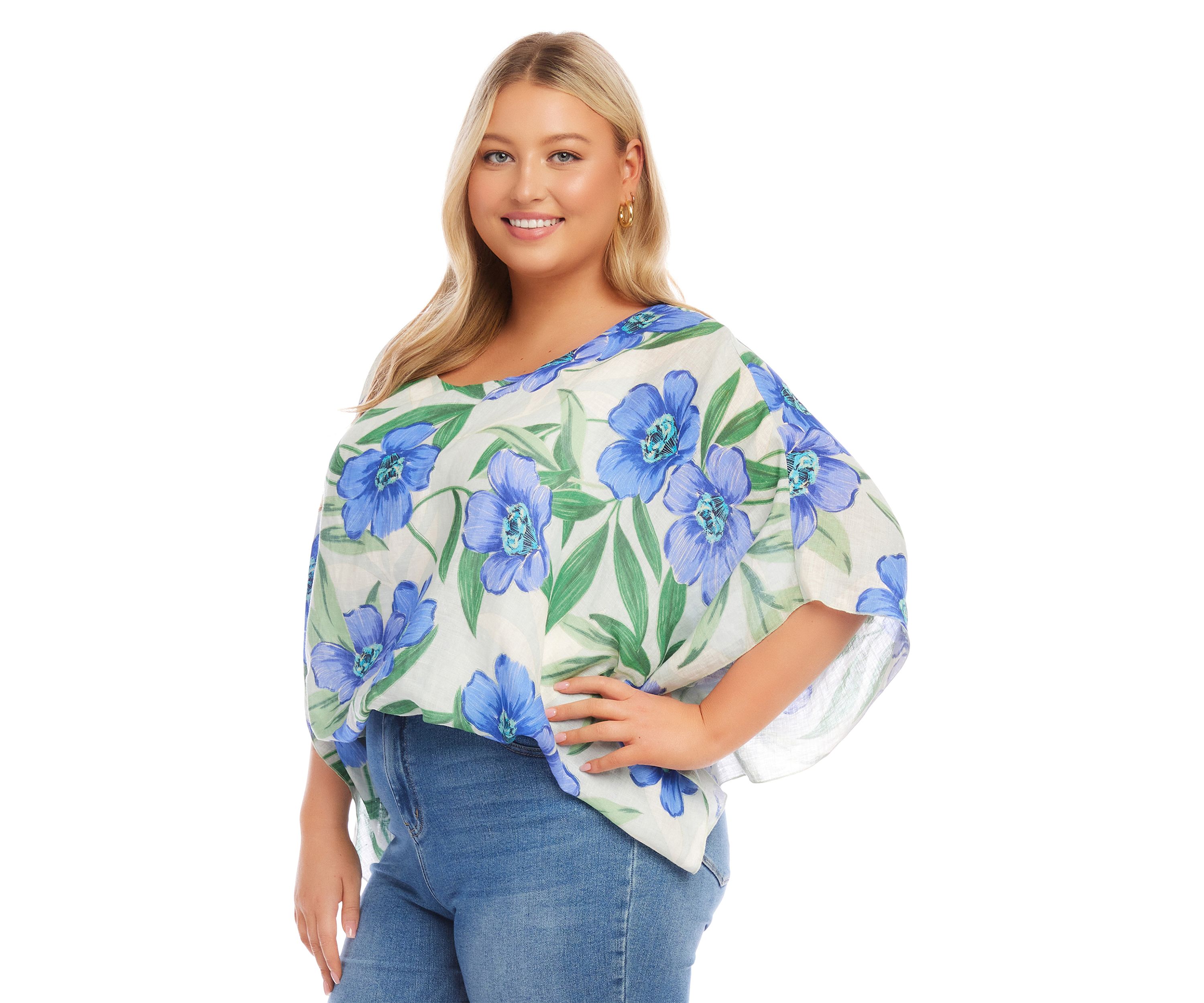 Plus Size Blouson Scarf Top