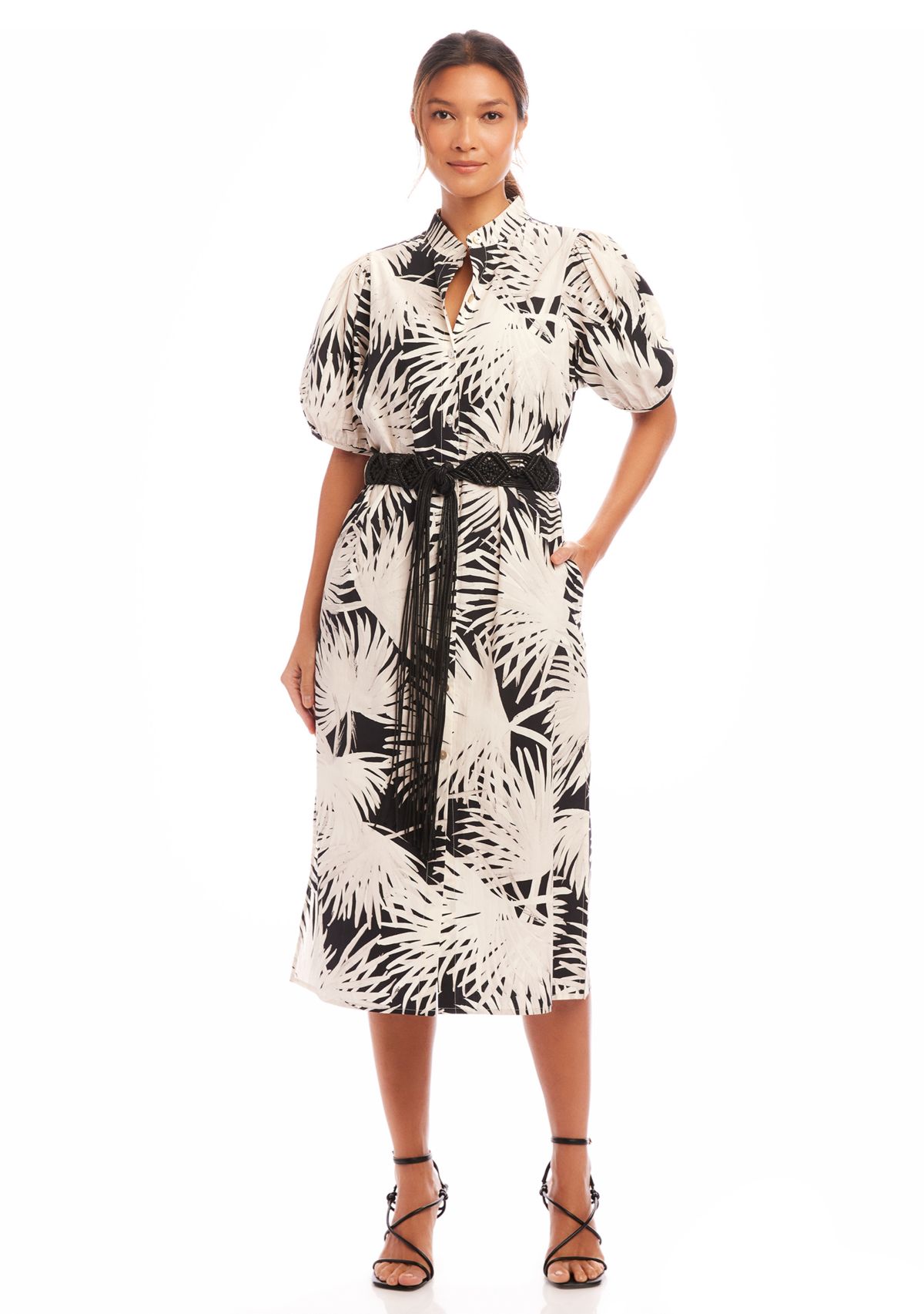 Womens Puff Sleeve Shirtdress