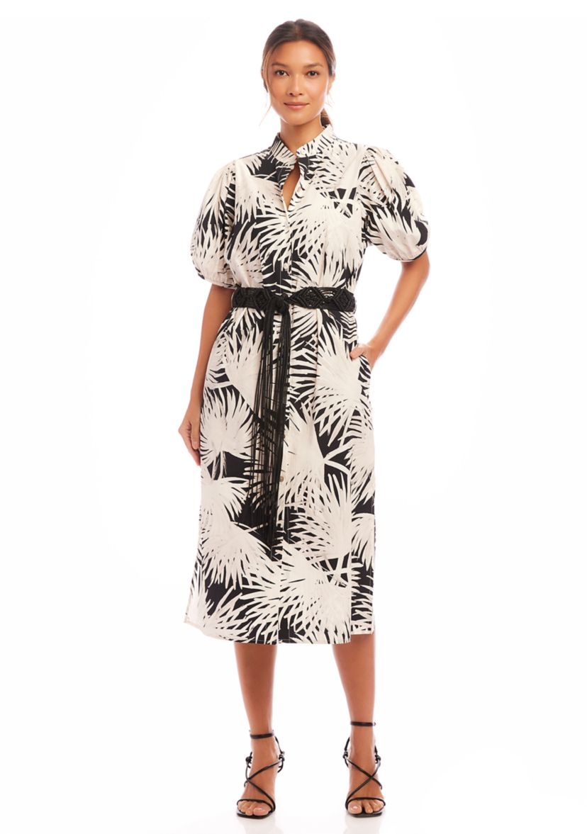 Womens Puff Sleeve Shirtdress