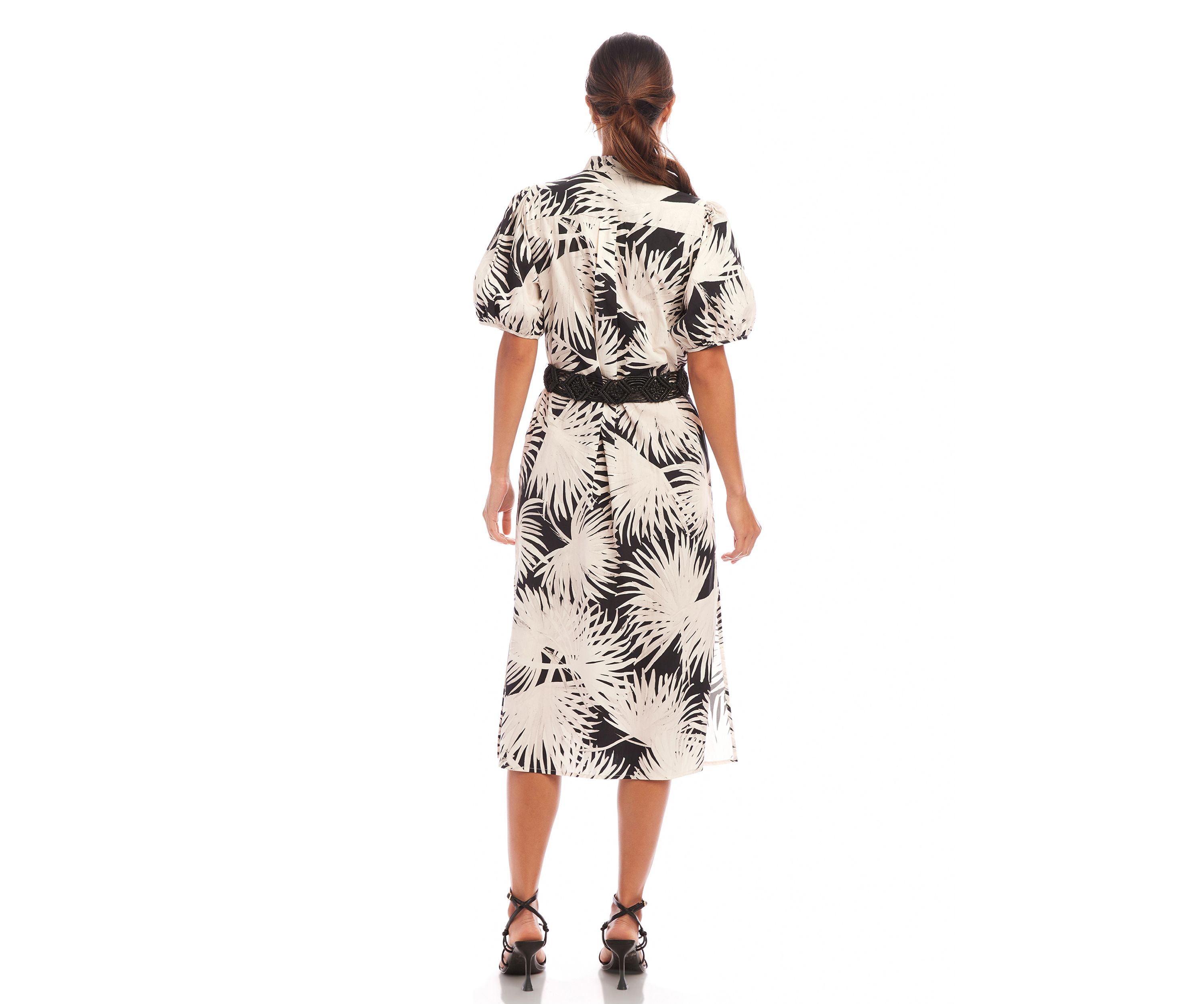 Womens Puff Sleeve Shirtdress