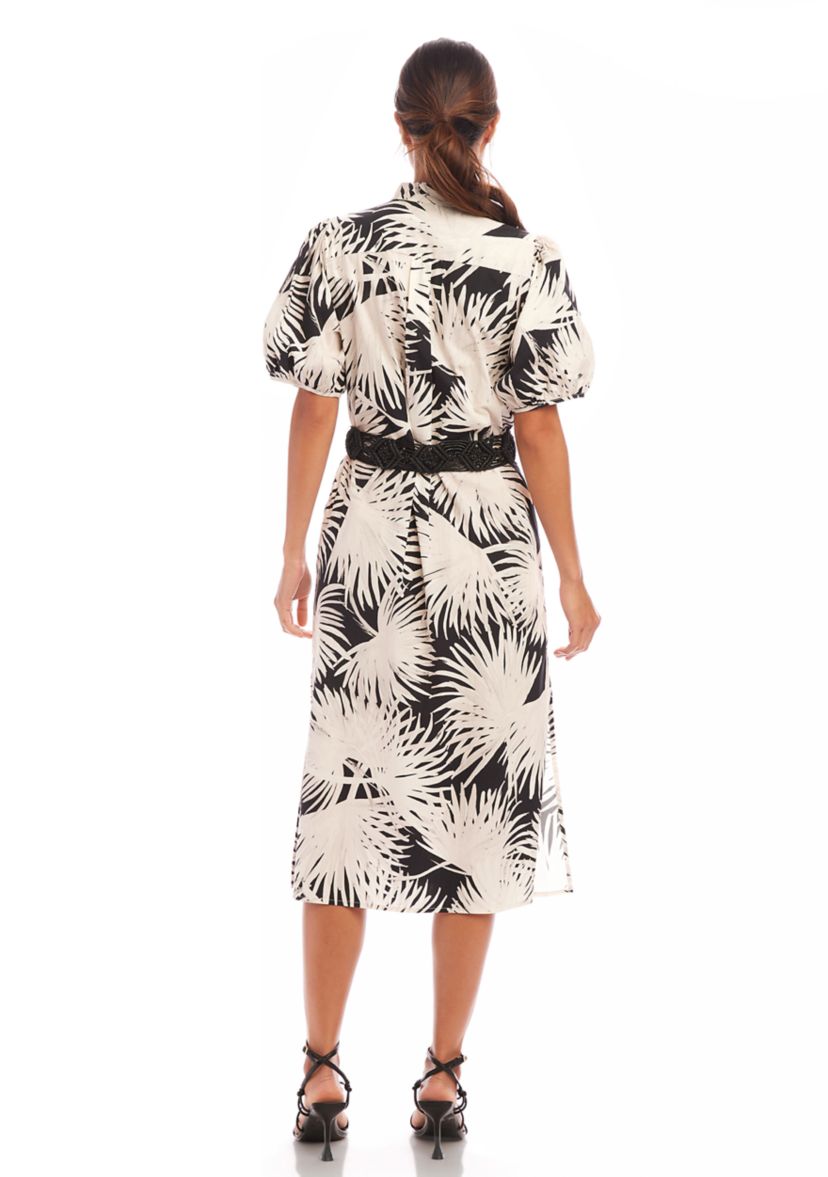 Womens Puff Sleeve Shirtdress