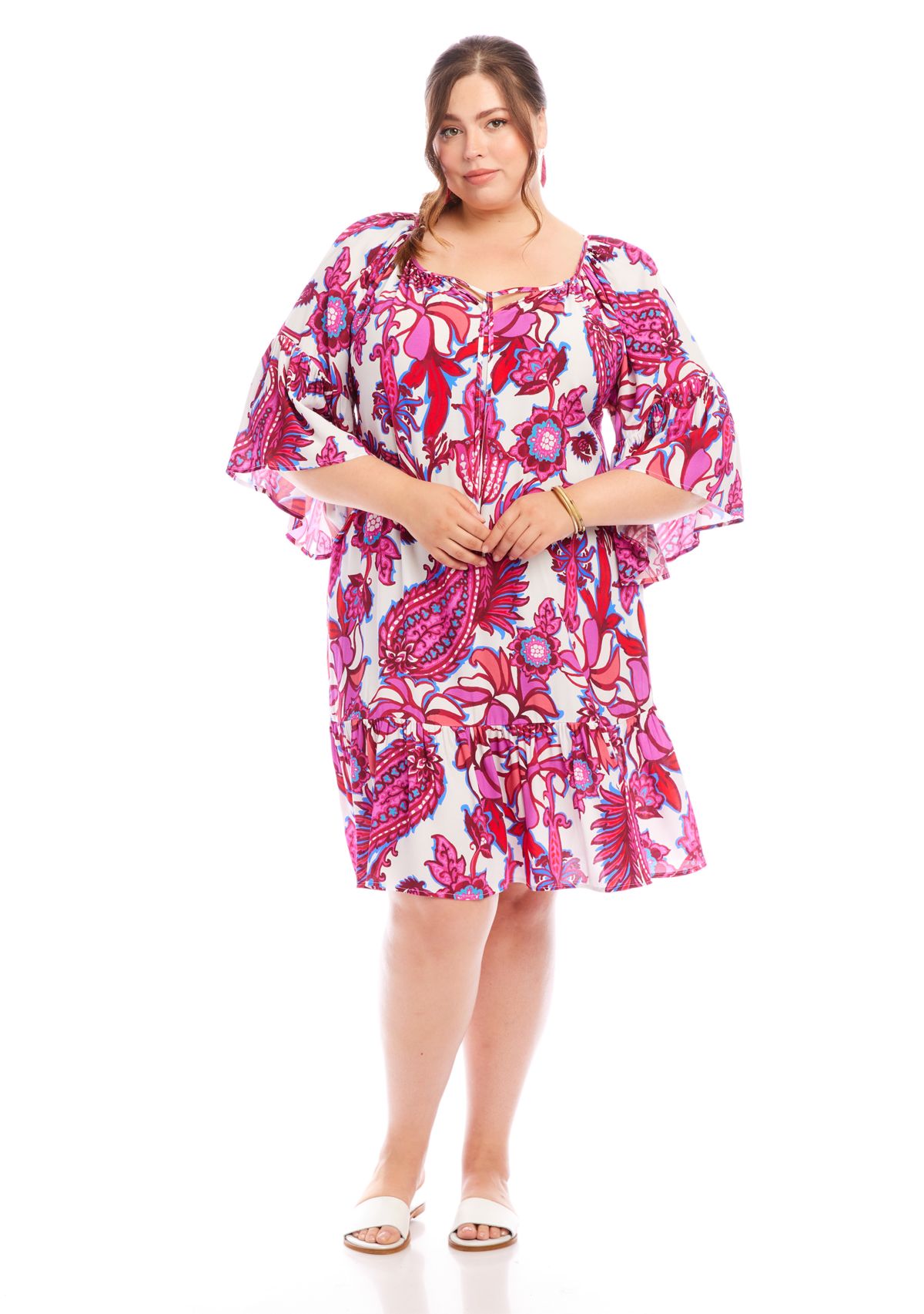 Plus Size Ruffle Hem Dress