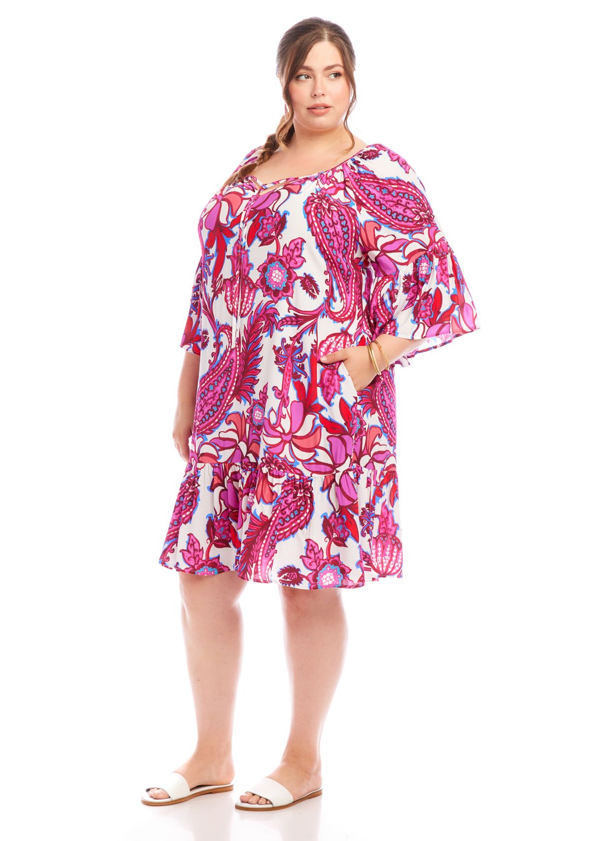 Plus Size Ruffle Hem Dress