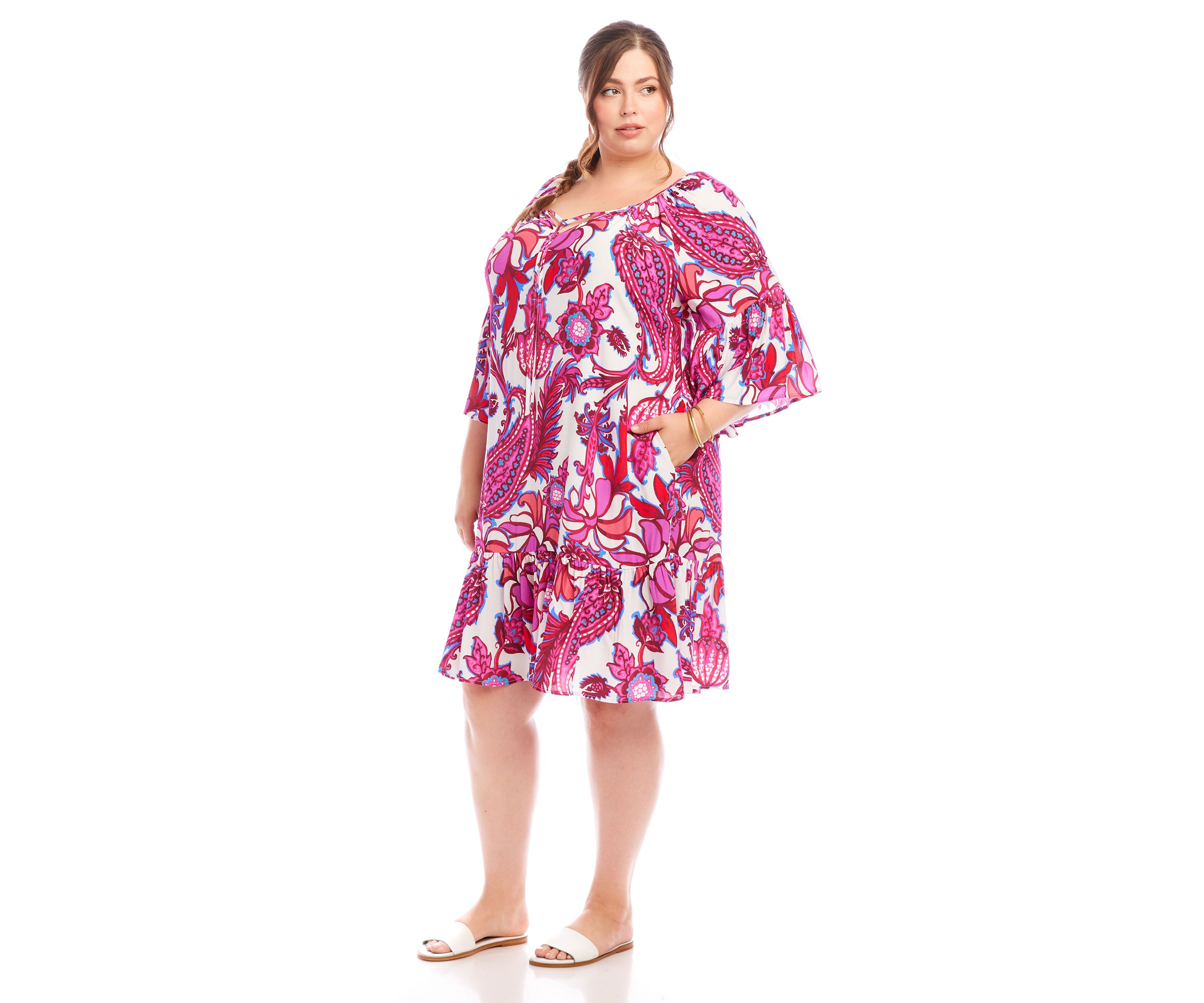 Plus Size Ruffle Hem Dress
