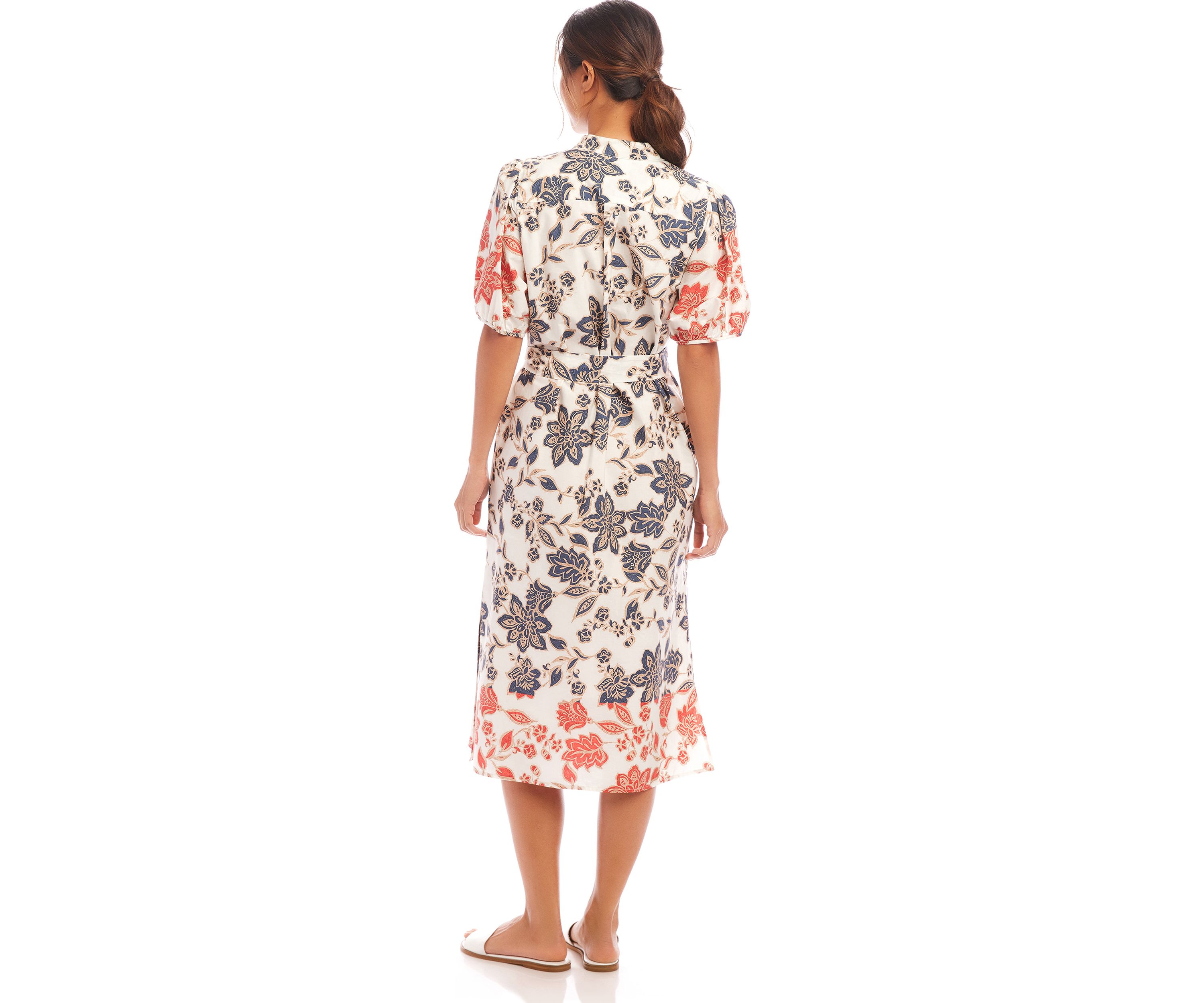 Womens Puff Sleeve Shirtdress
