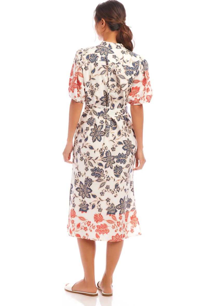 Womens Puff Sleeve Shirtdress