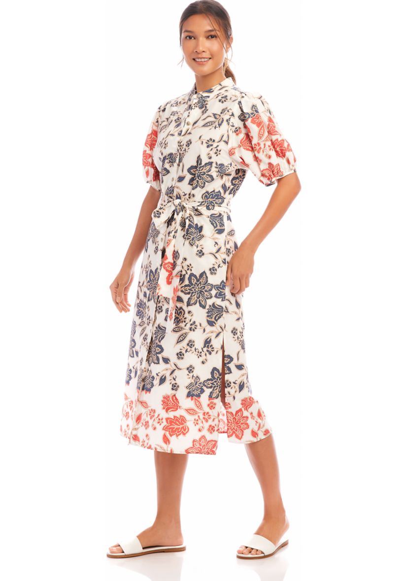 Womens Puff Sleeve Shirtdress