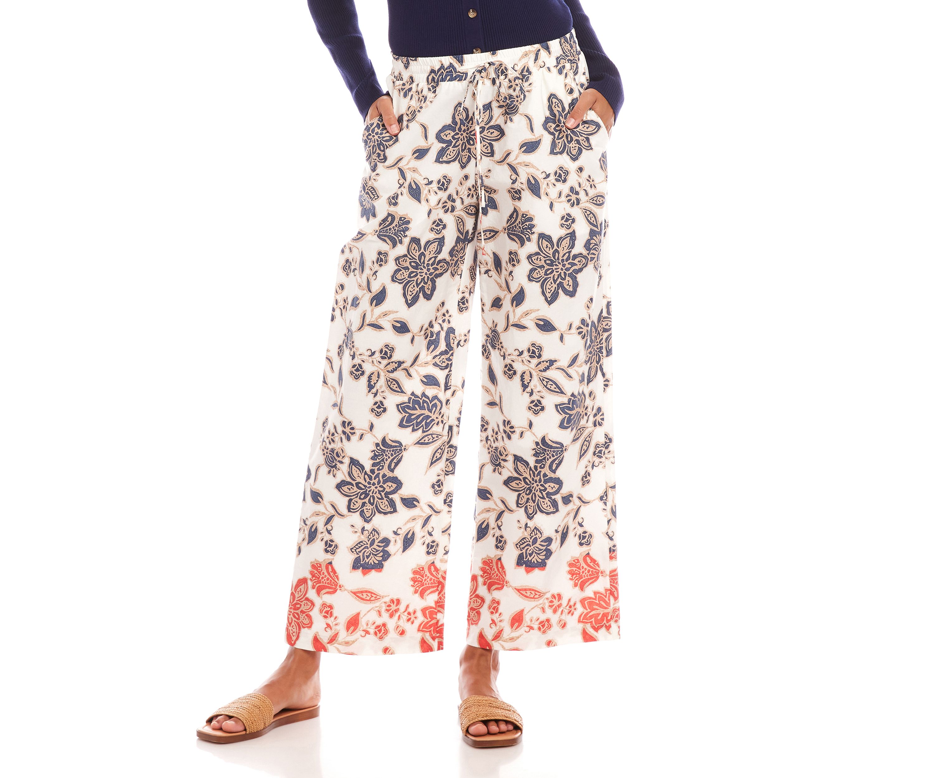 Womens Drawstring Cropped Pants