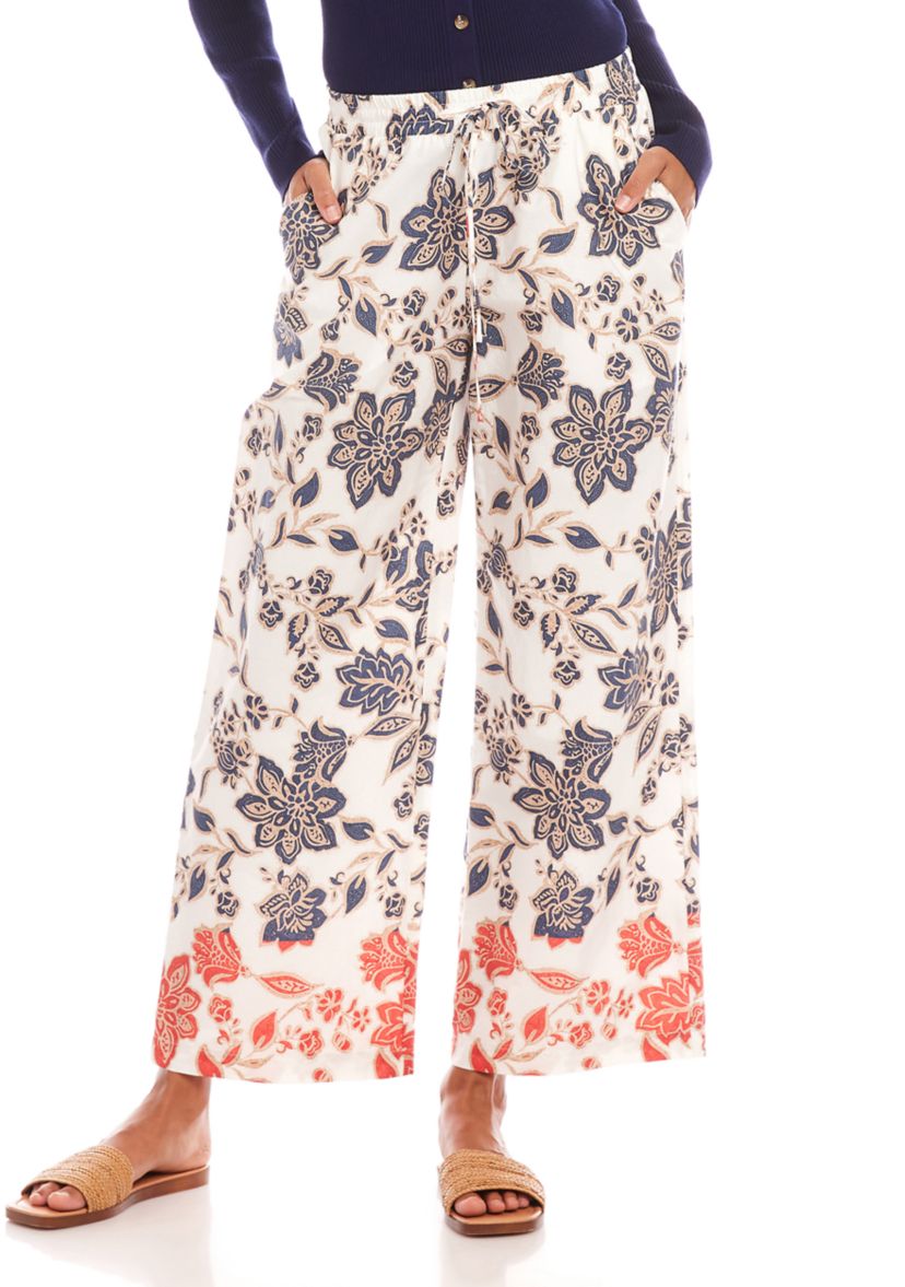 Womens Drawstring Cropped Pants