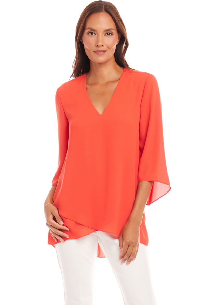 Petite Size Bracelet Sleeve Asymmetric Top