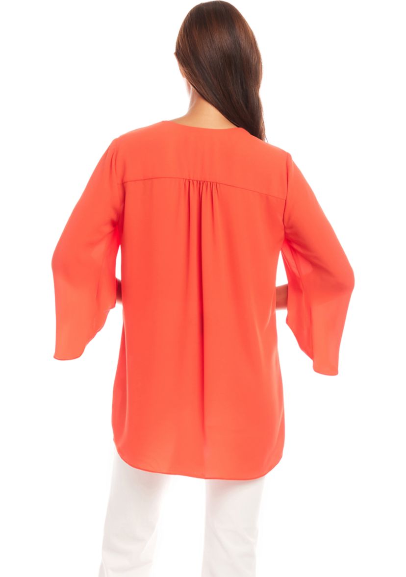 Petite Size Bracelet Sleeve Asymmetric Top