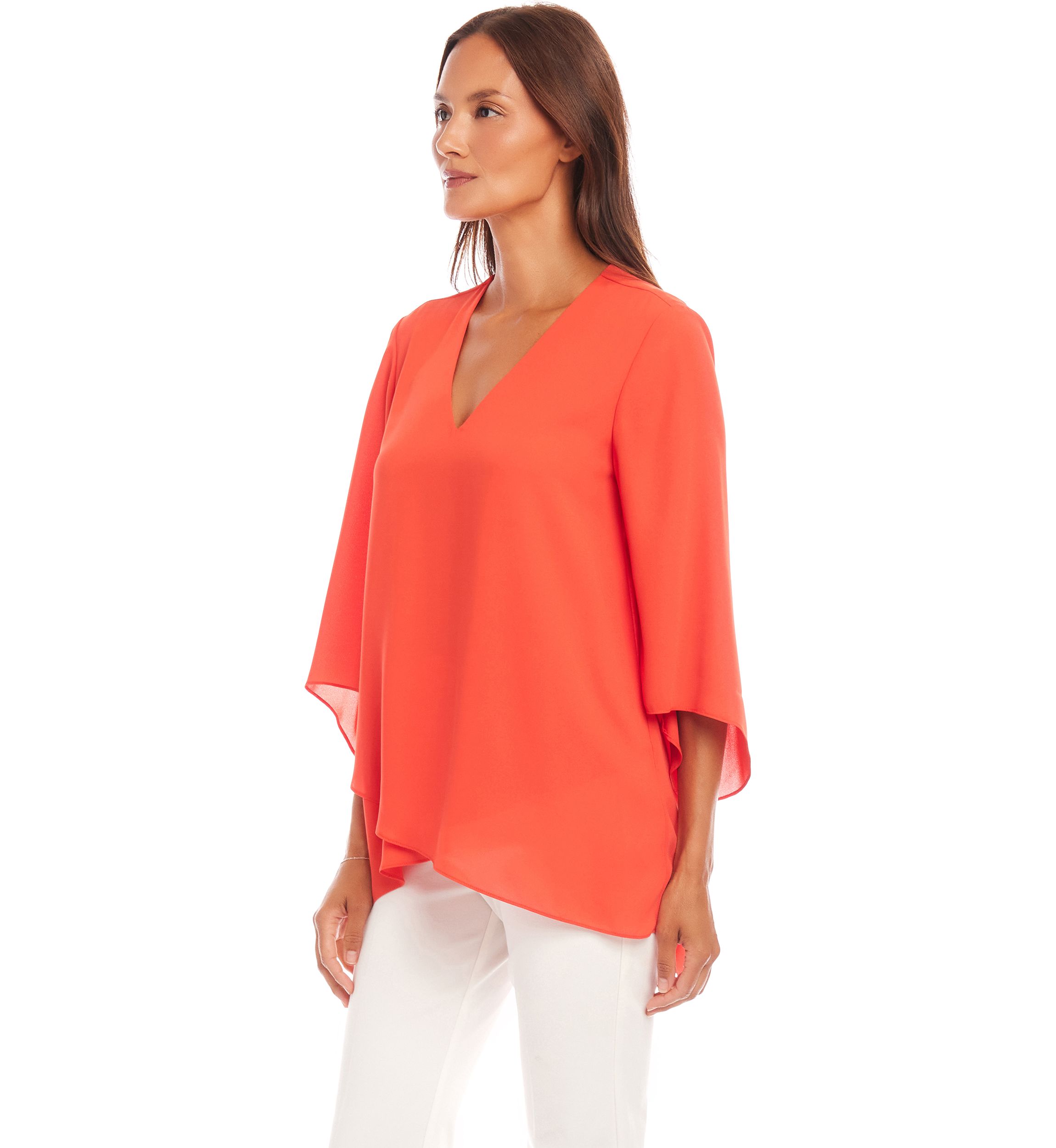 Petite Size Bracelet Sleeve Asymmetric Top
