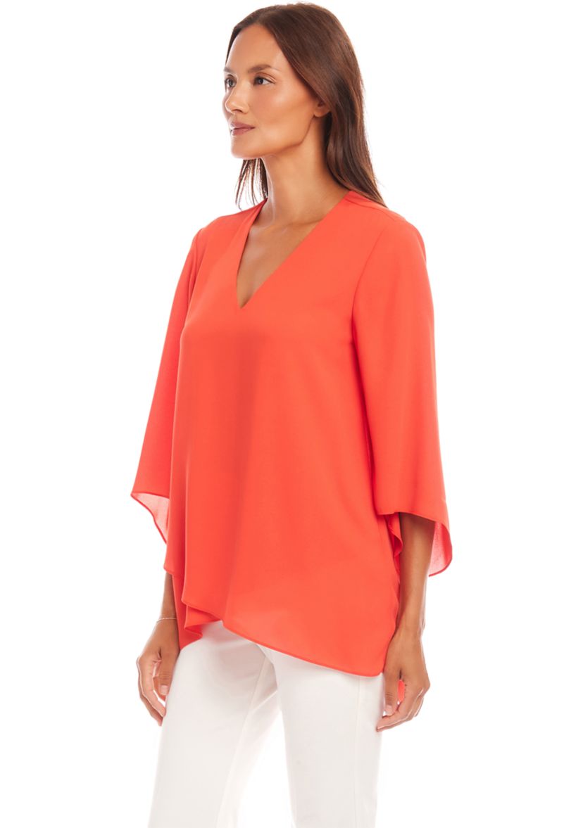 Petite Size Bracelet Sleeve Asymmetric Top
