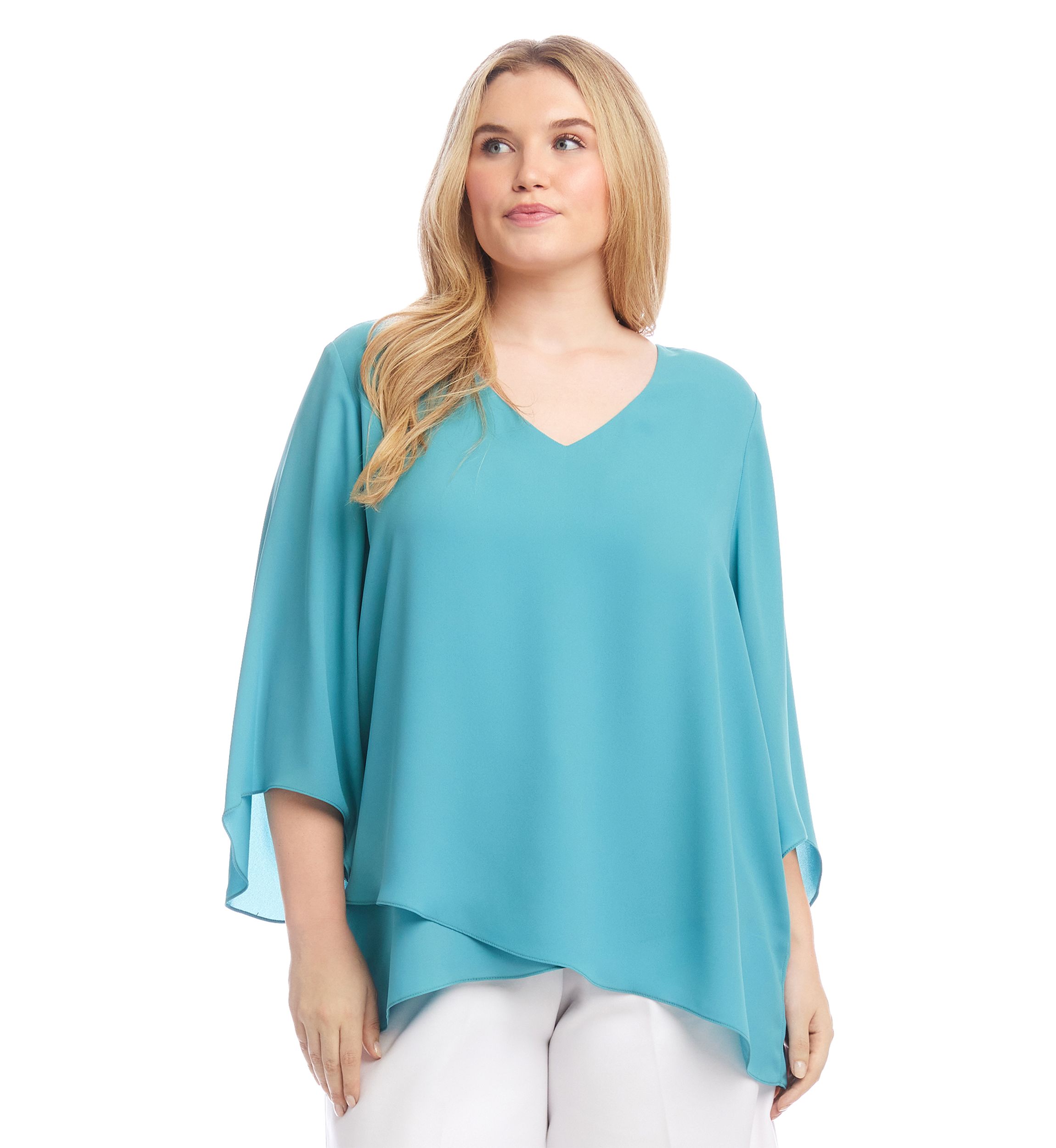 Plus Size Bracelet Sleeve Asymmetric Top