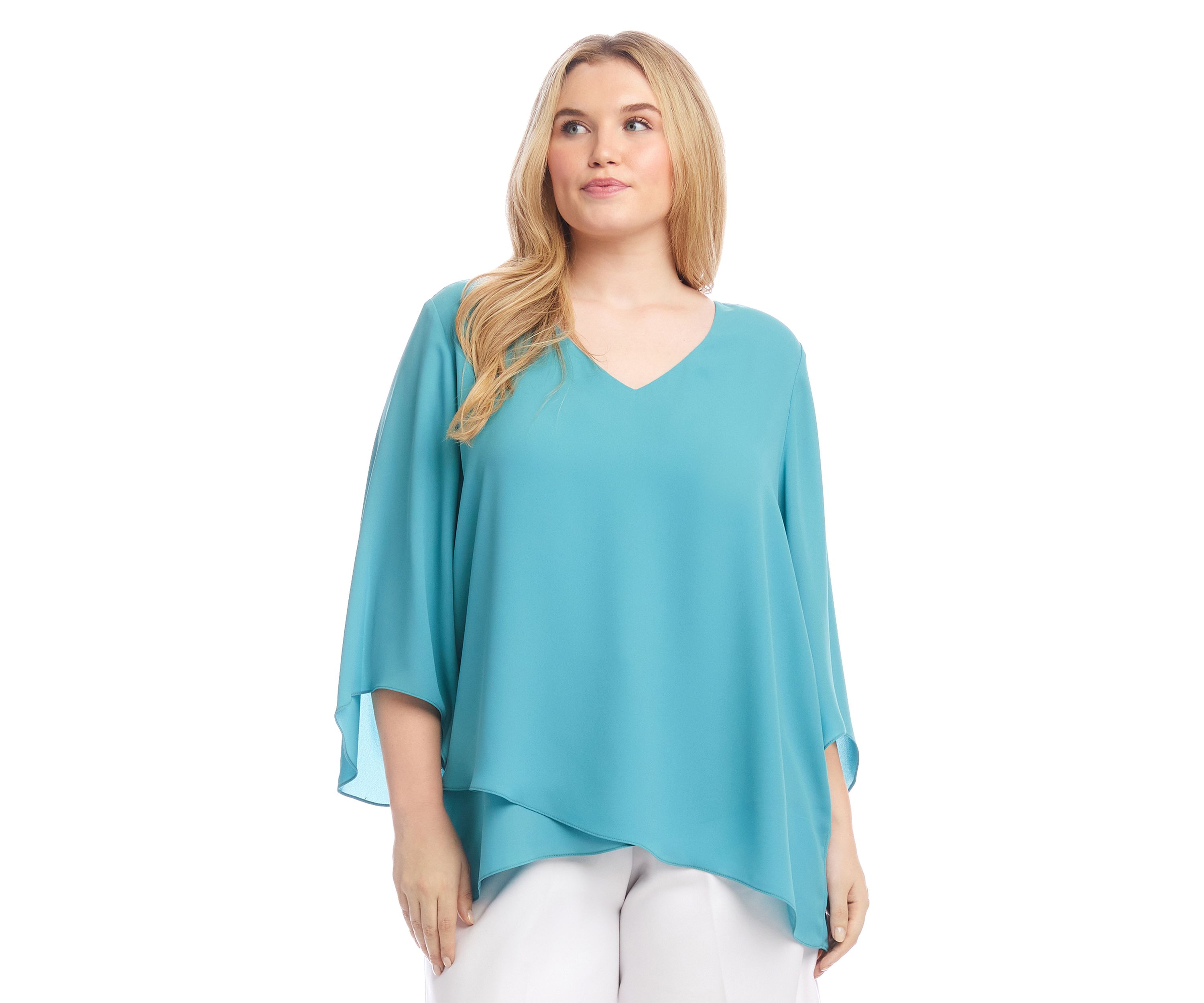 Plus Size Bracelet Sleeve Asymmetric Top