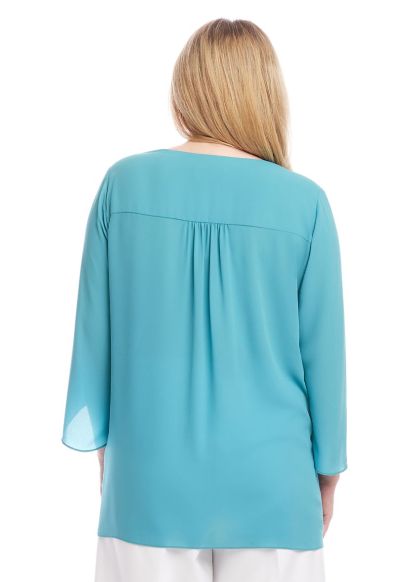Plus Size Bracelet Sleeve Asymmetric Top