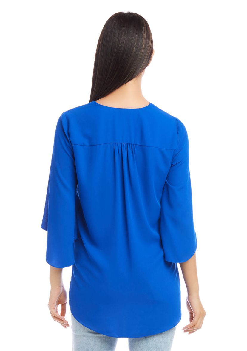 Petite Size Bracelet Sleeve Asymmetric Top
