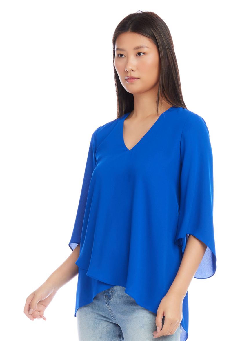 Petite Size Bracelet Sleeve Asymmetric Top