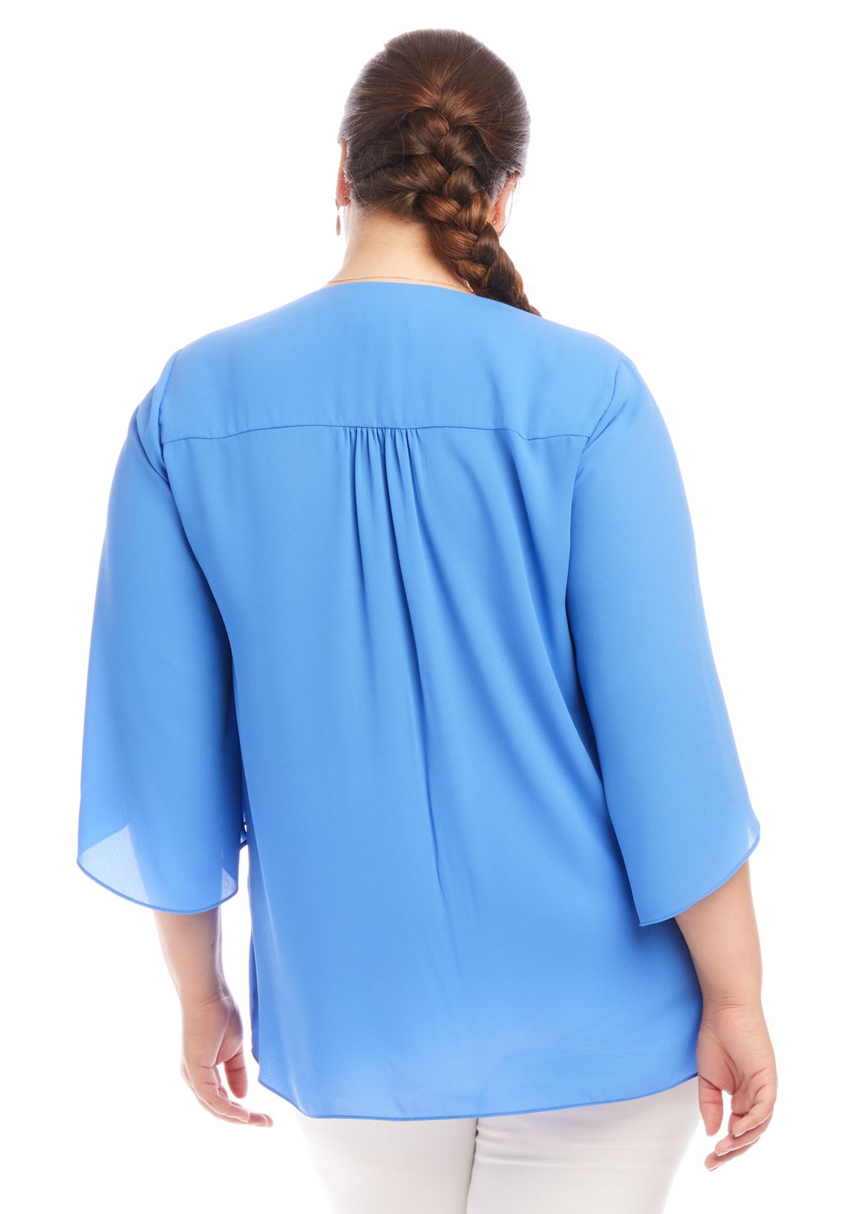 Plus Size Bracelet Sleeve Asymmetric Top