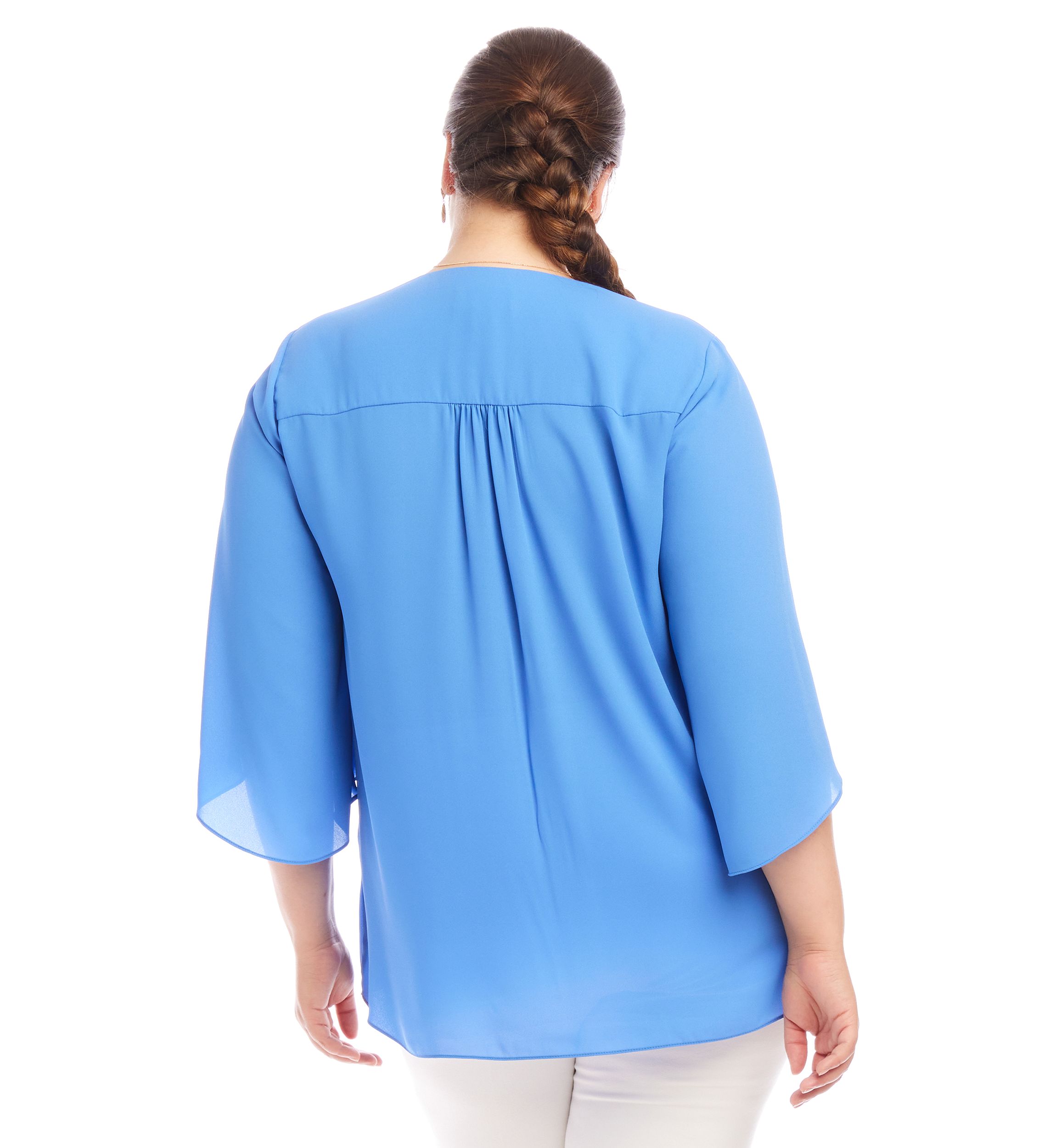 Plus Size Bracelet Sleeve Asymmetric Top