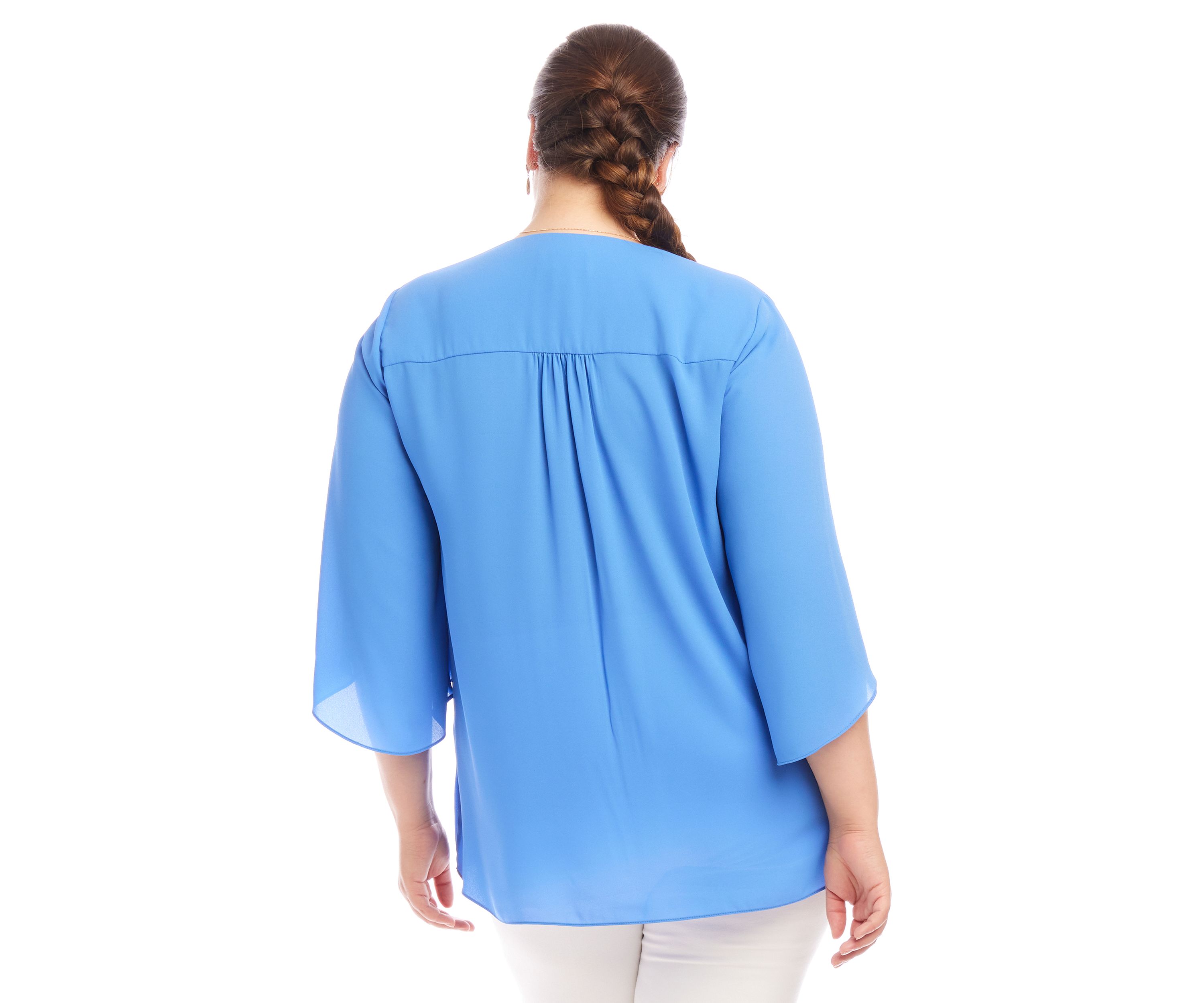 Plus Size Bracelet Sleeve Asymmetric Top