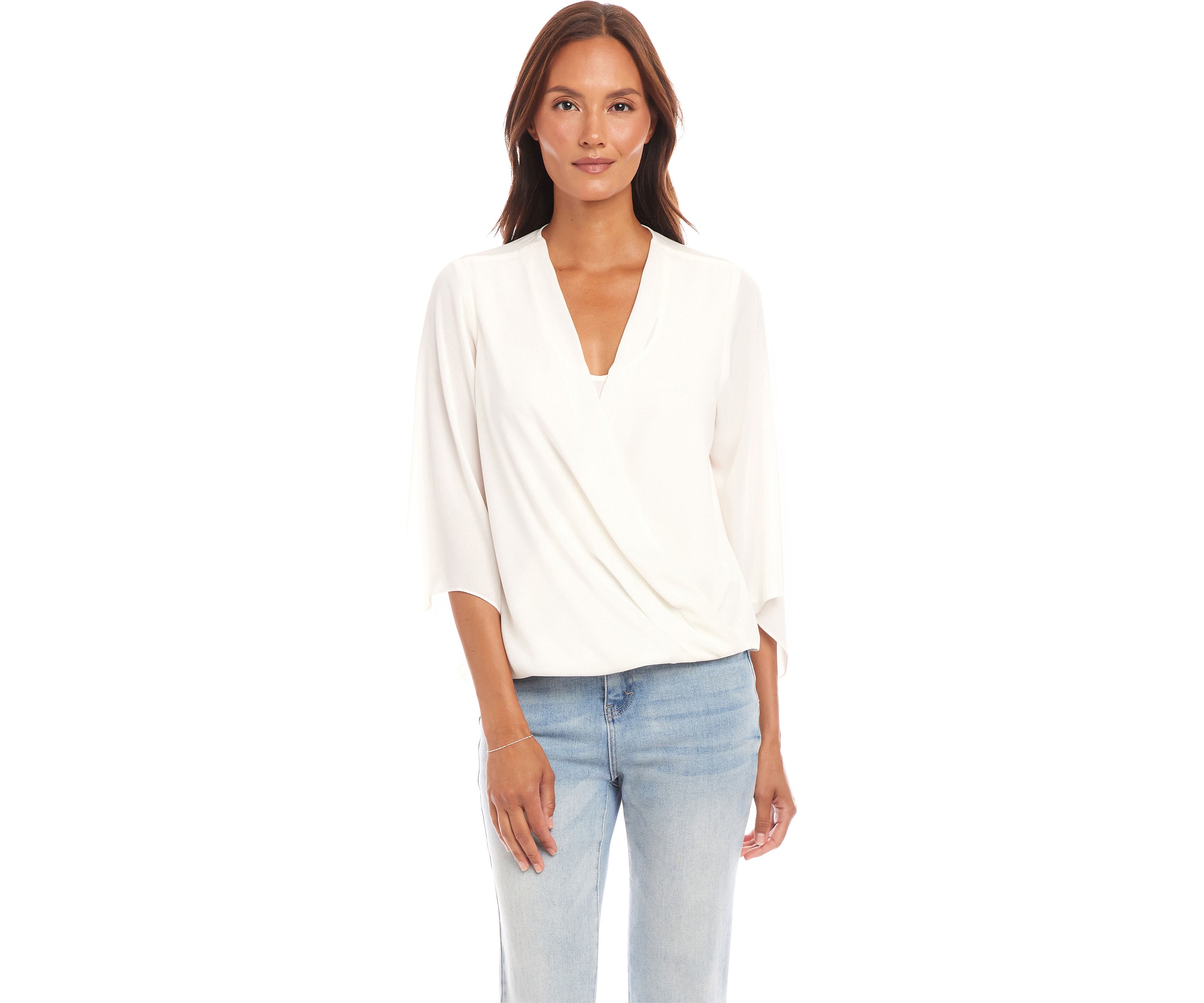 Womens Drape Front Crossover Top