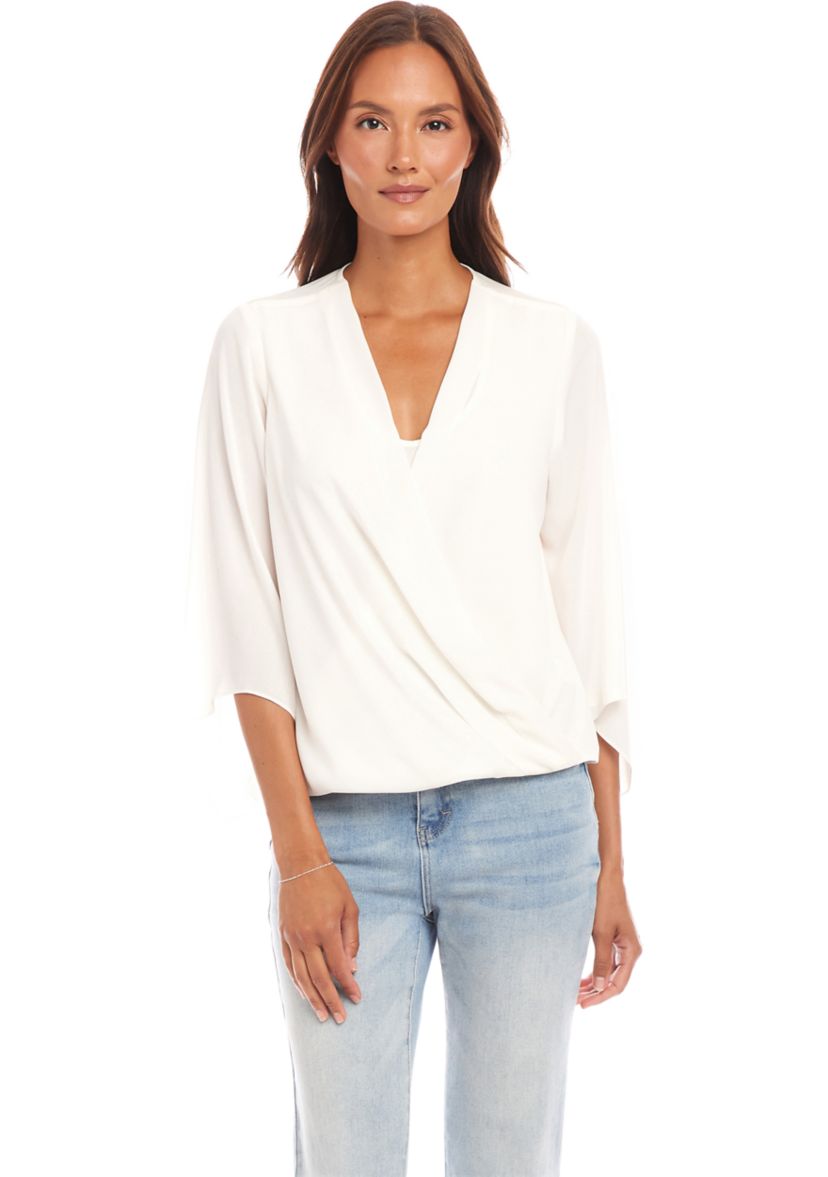 Womens Drape Front Crossover Top