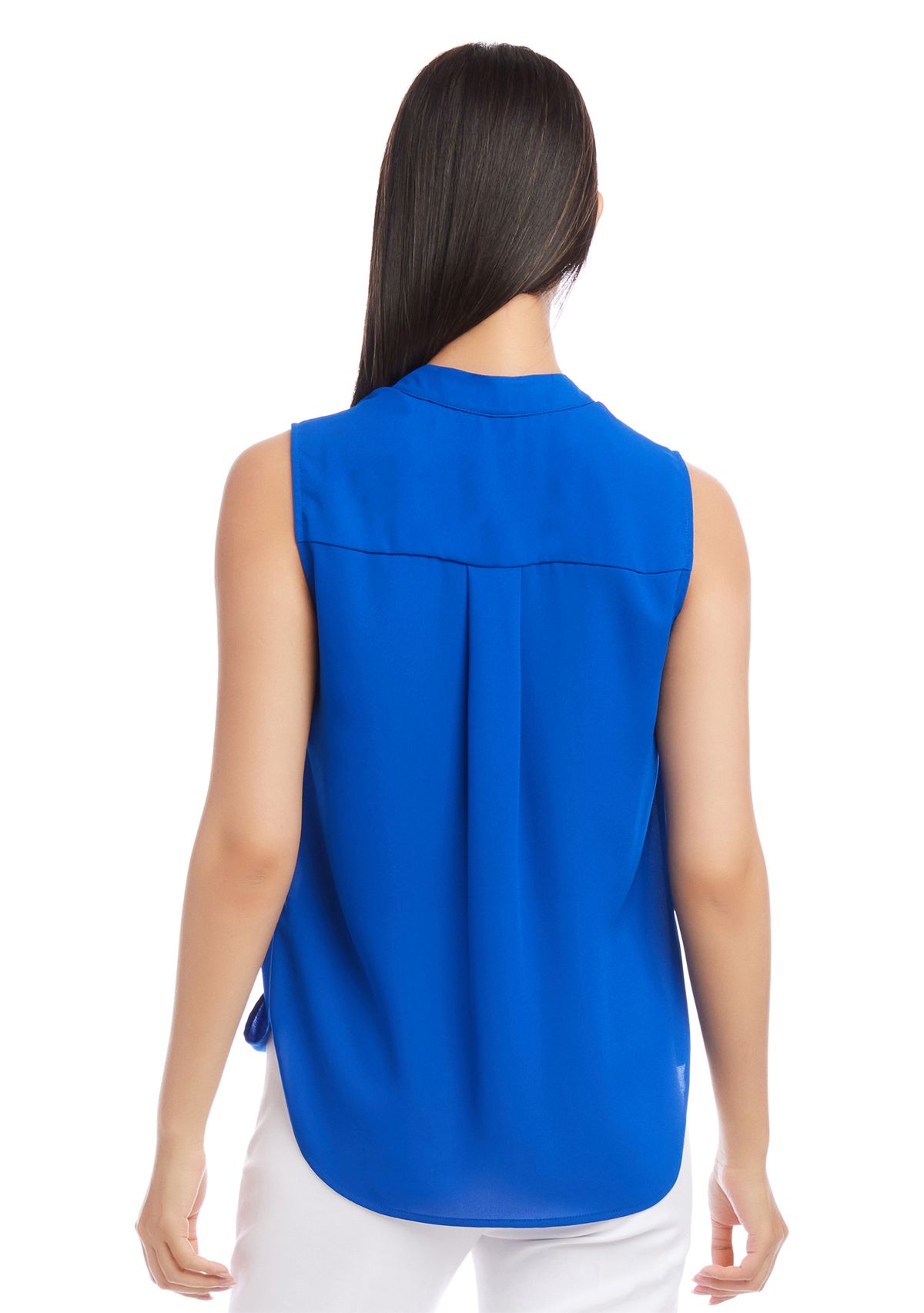 Womens Sleeveless Drape Front Top