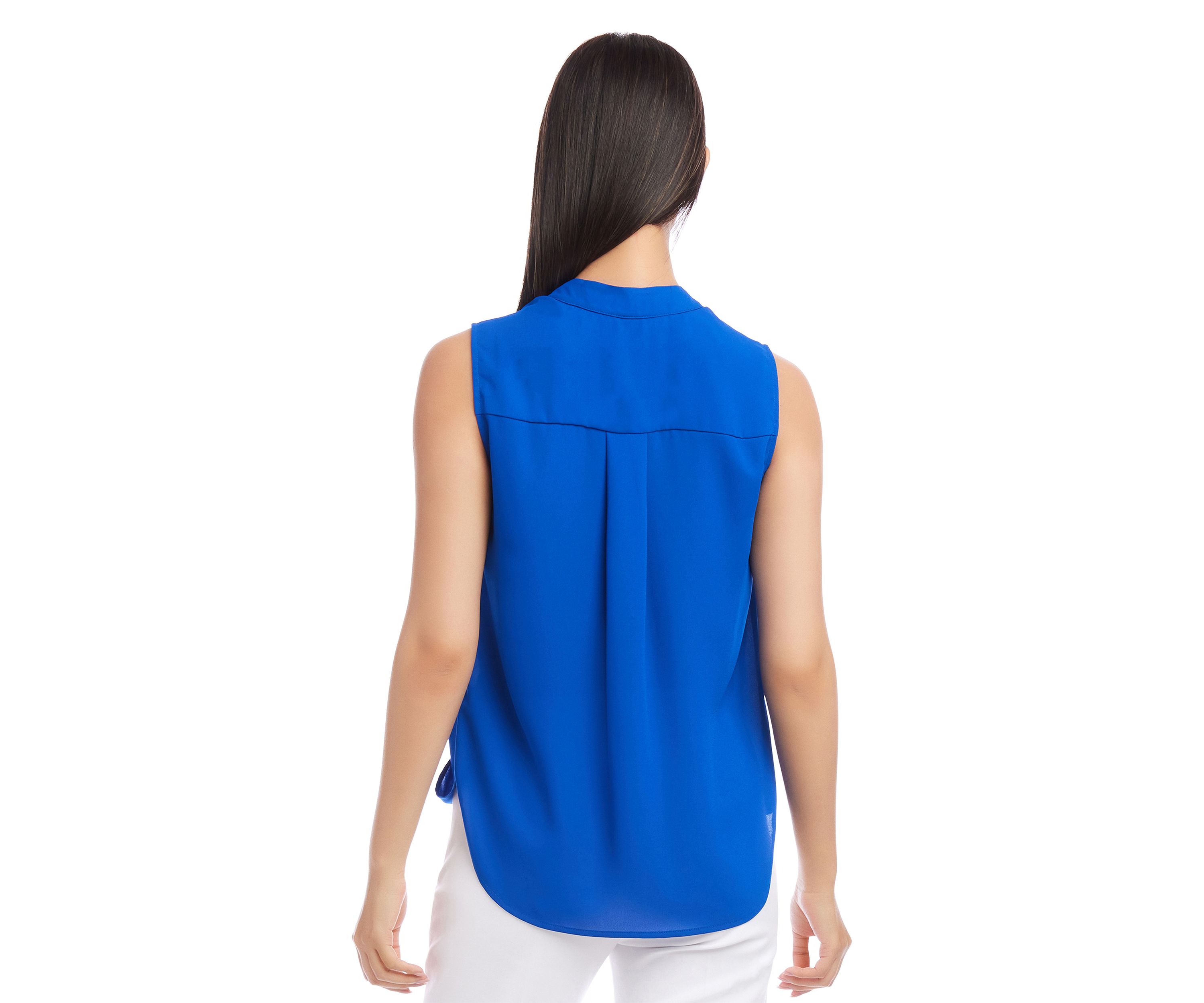 Womens Sleeveless Drape Front Top