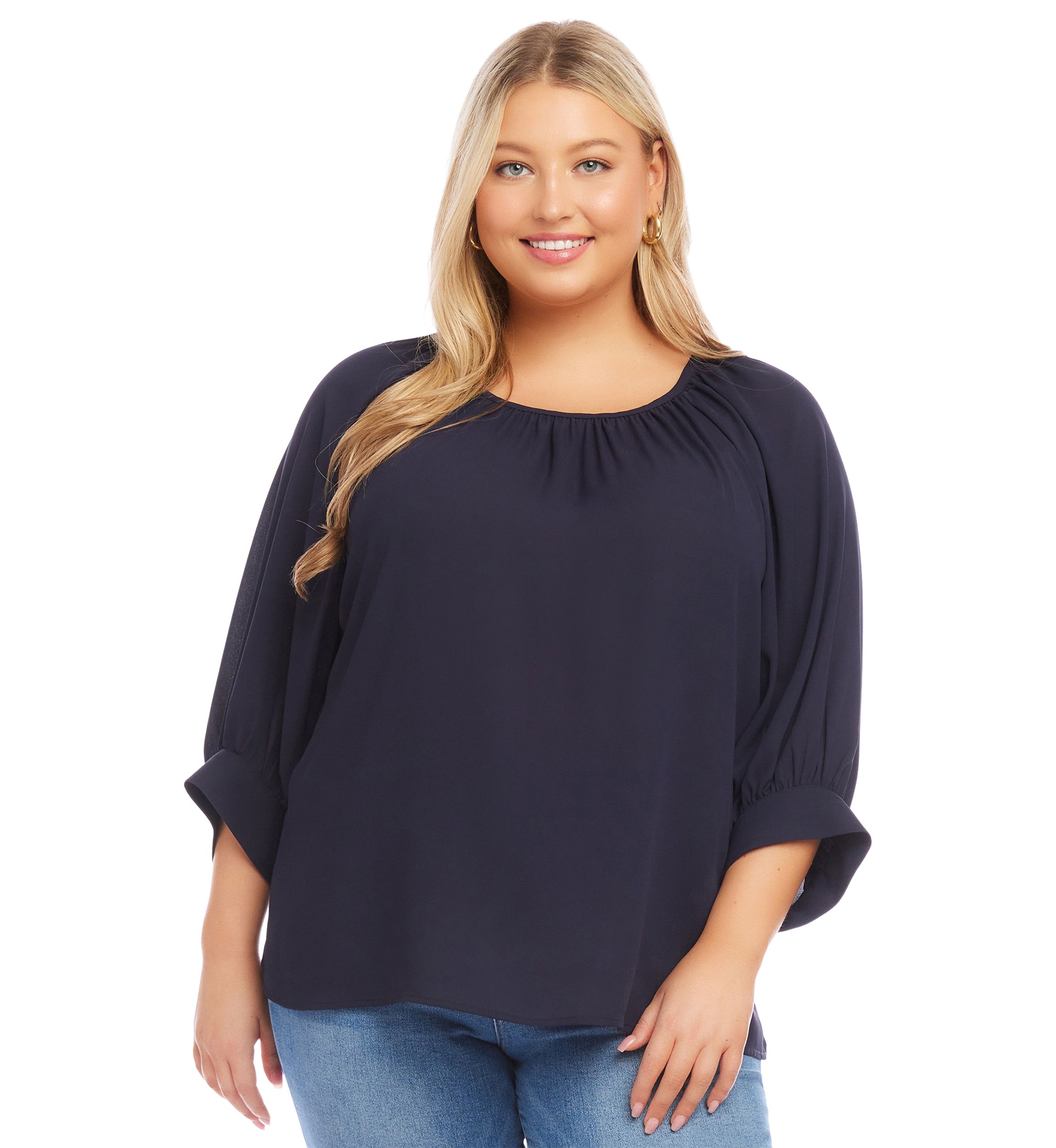 Plus Size Blouson Sleeve Top