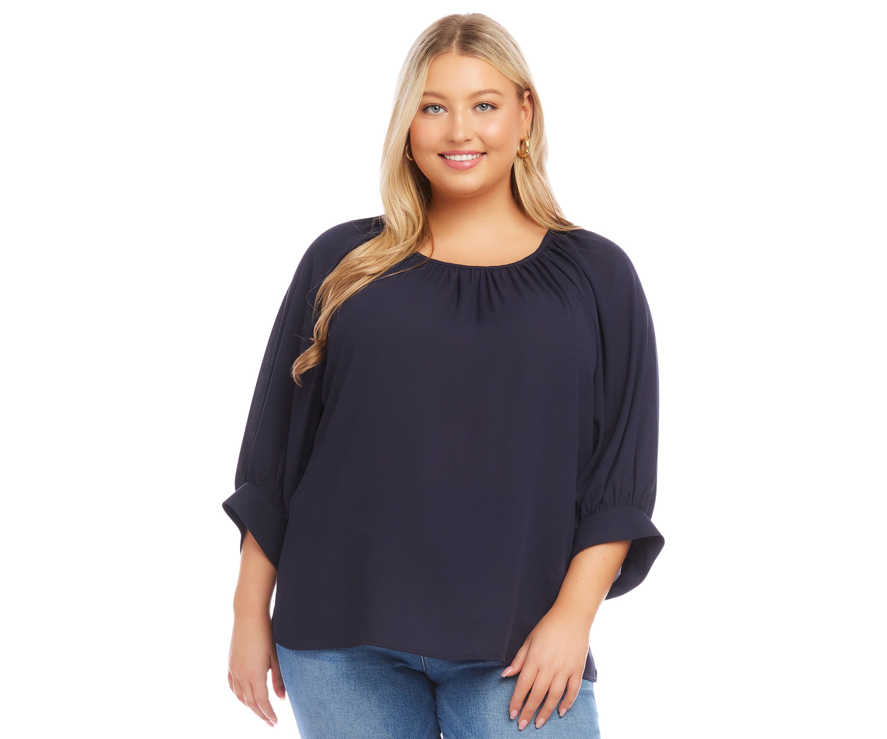 Plus Size Blouson Sleeve Top