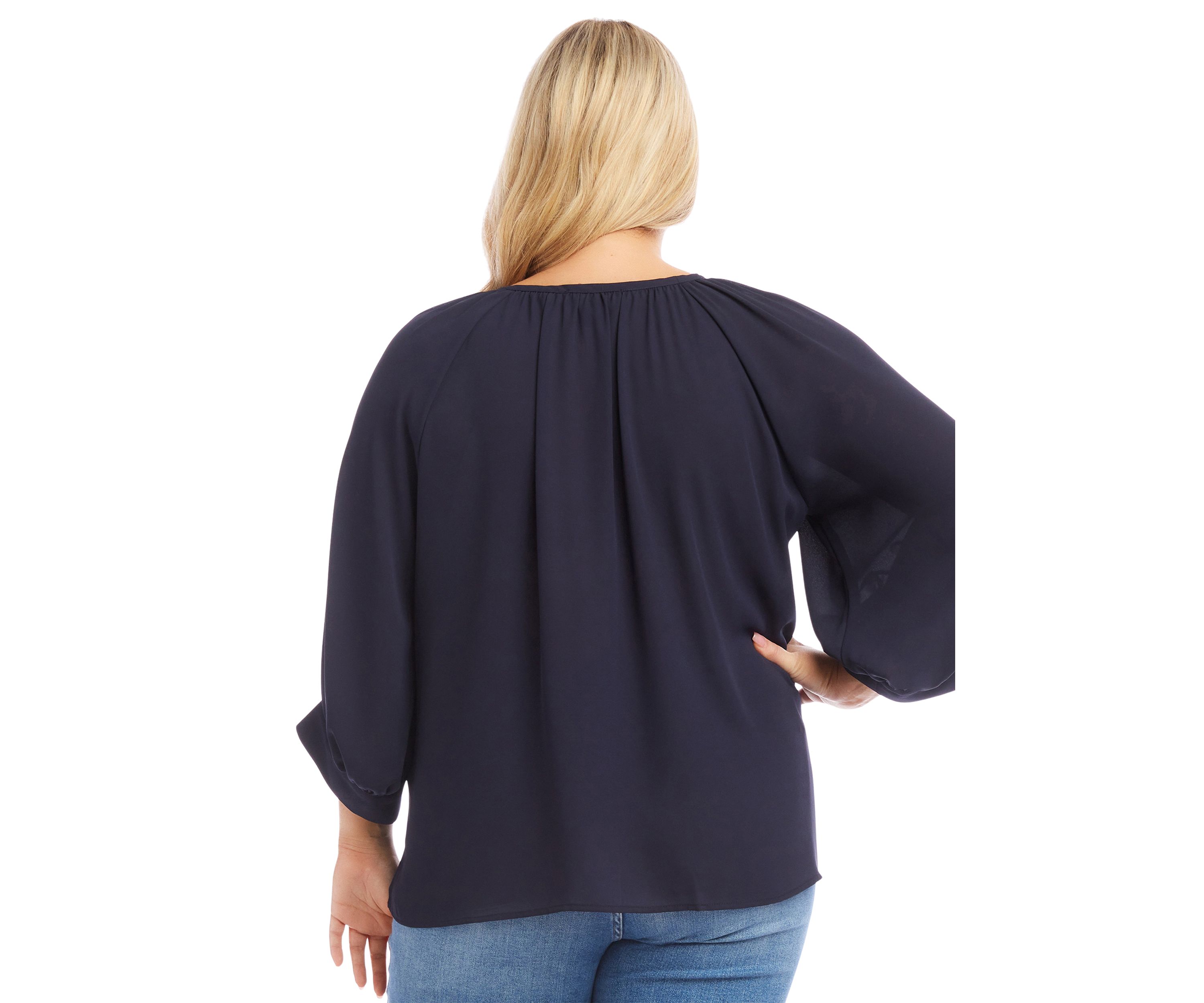 Plus Size Blouson Sleeve Top