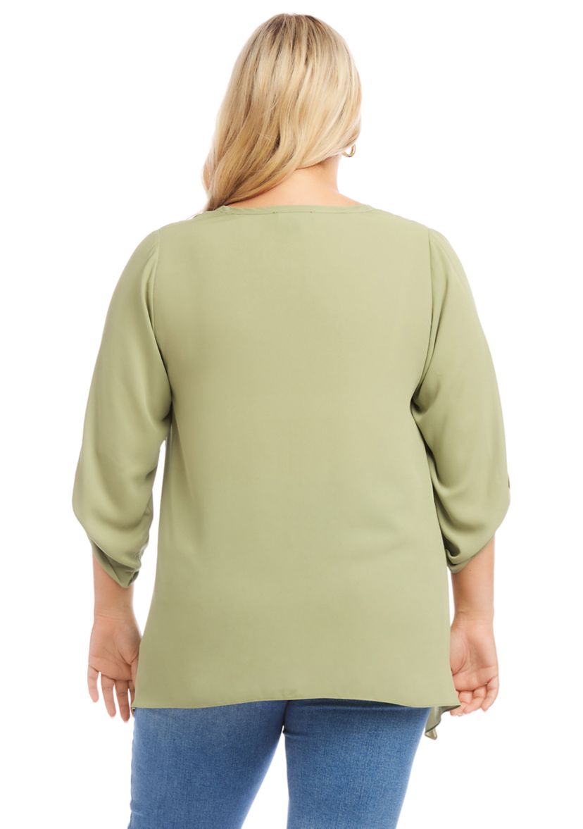 Plus Size Button Up Blouse