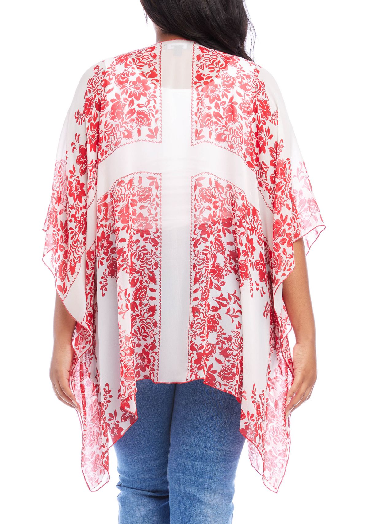 Plus Size Open Front Kimono 