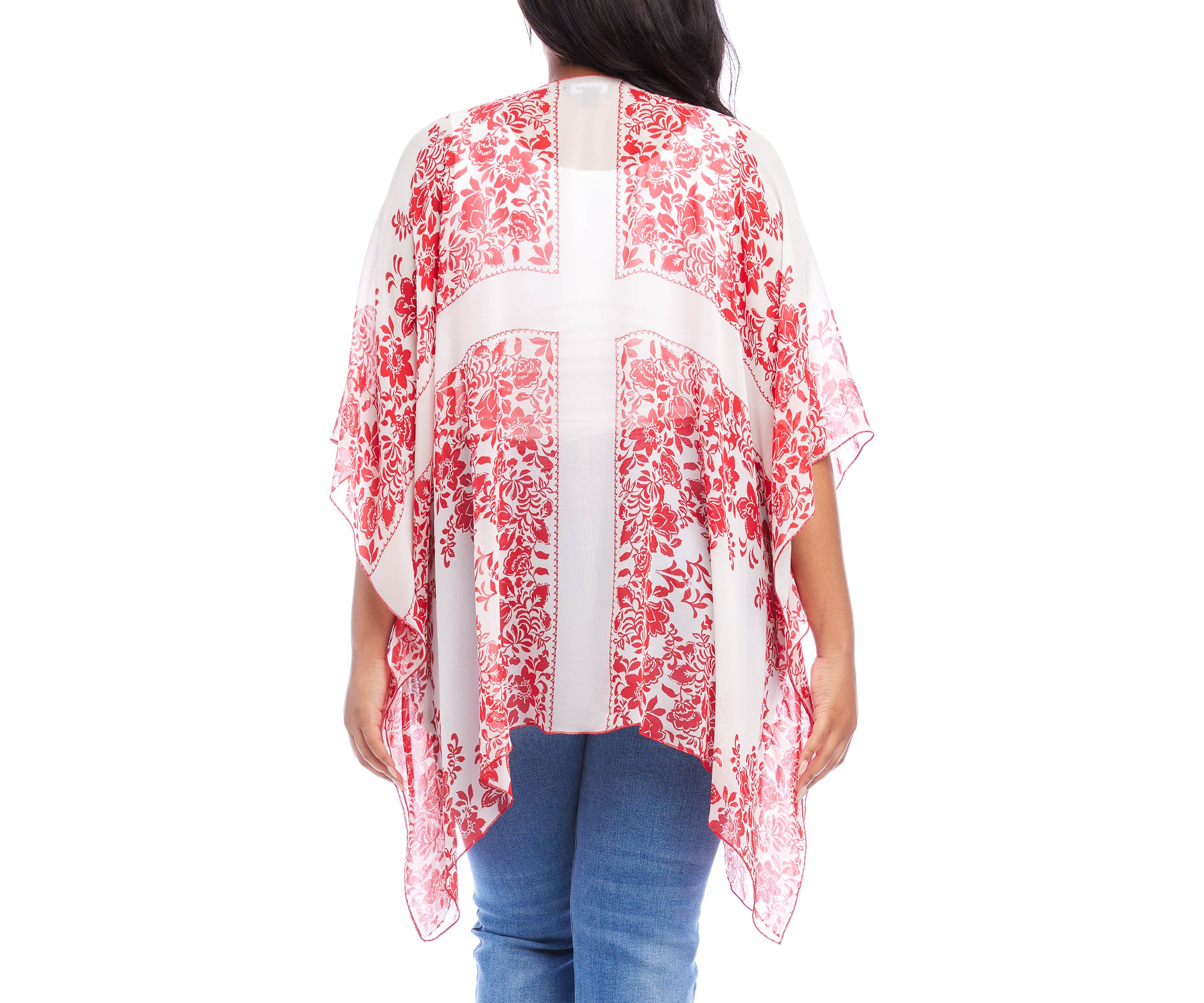 Plus Size Open Front Kimono 