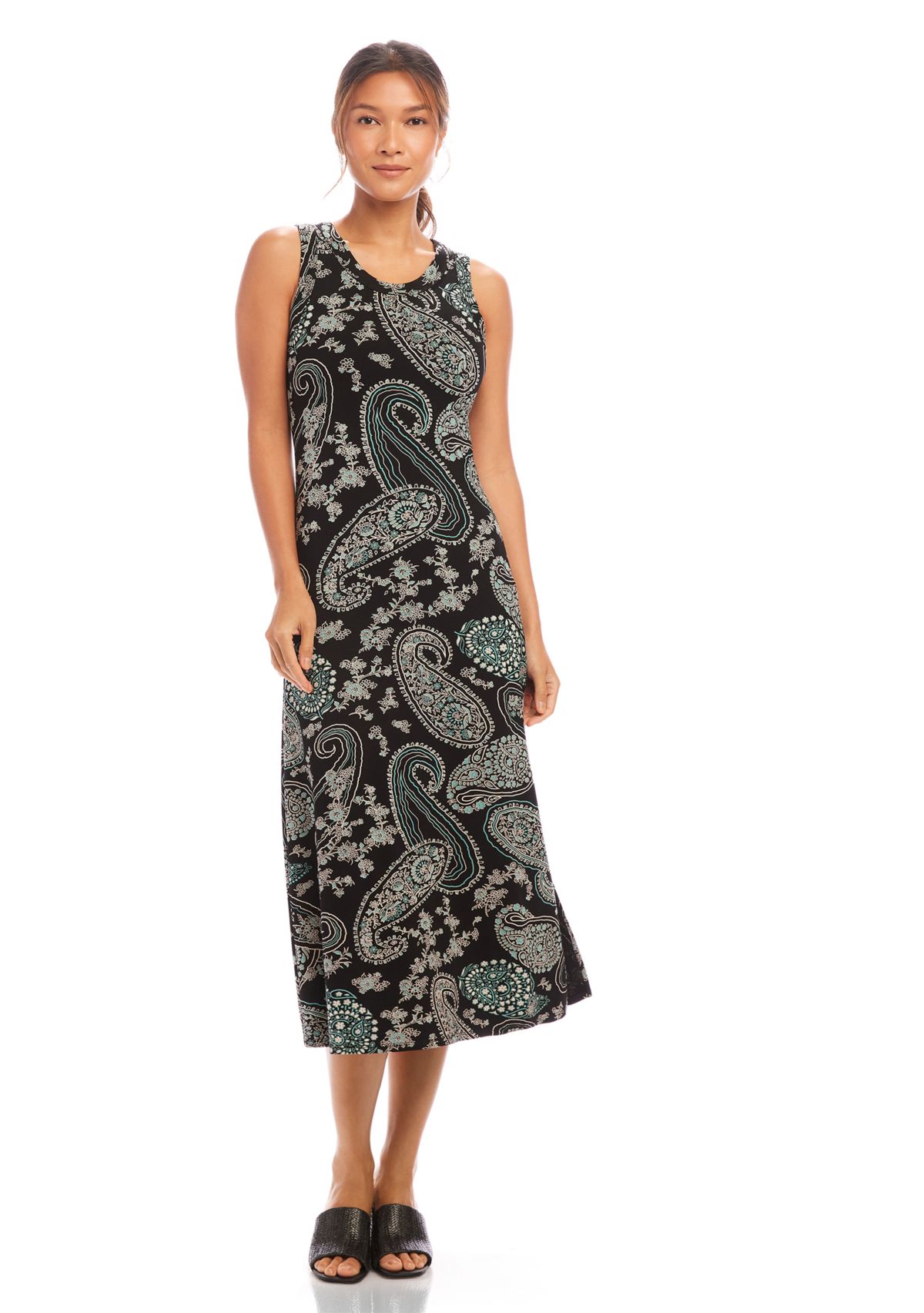 Womens Sleeveless Midi Dress